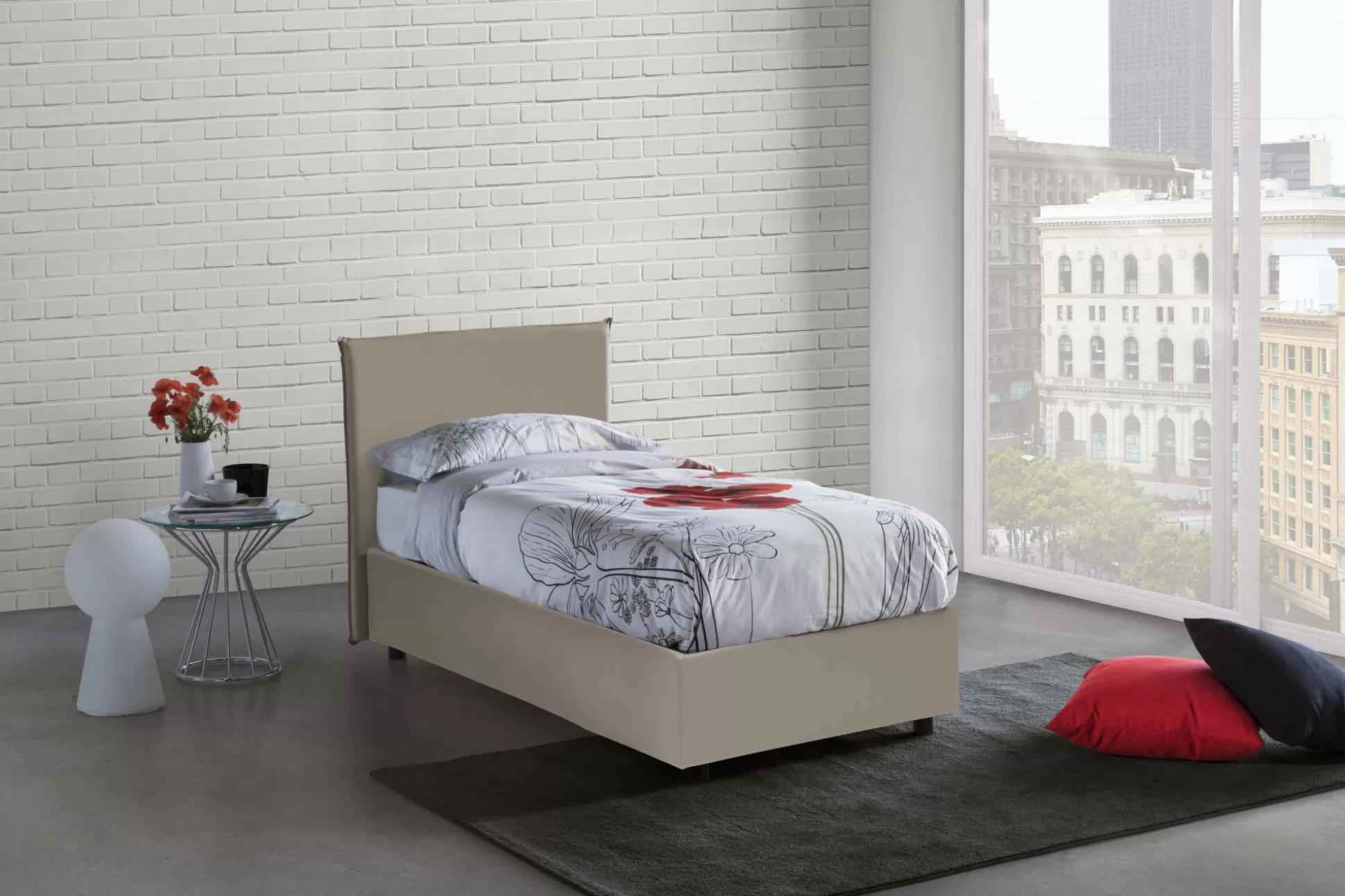 Dmora Letti Singoli<Letto singolo UmmHakim, adatto per materasso Cm 90x190,