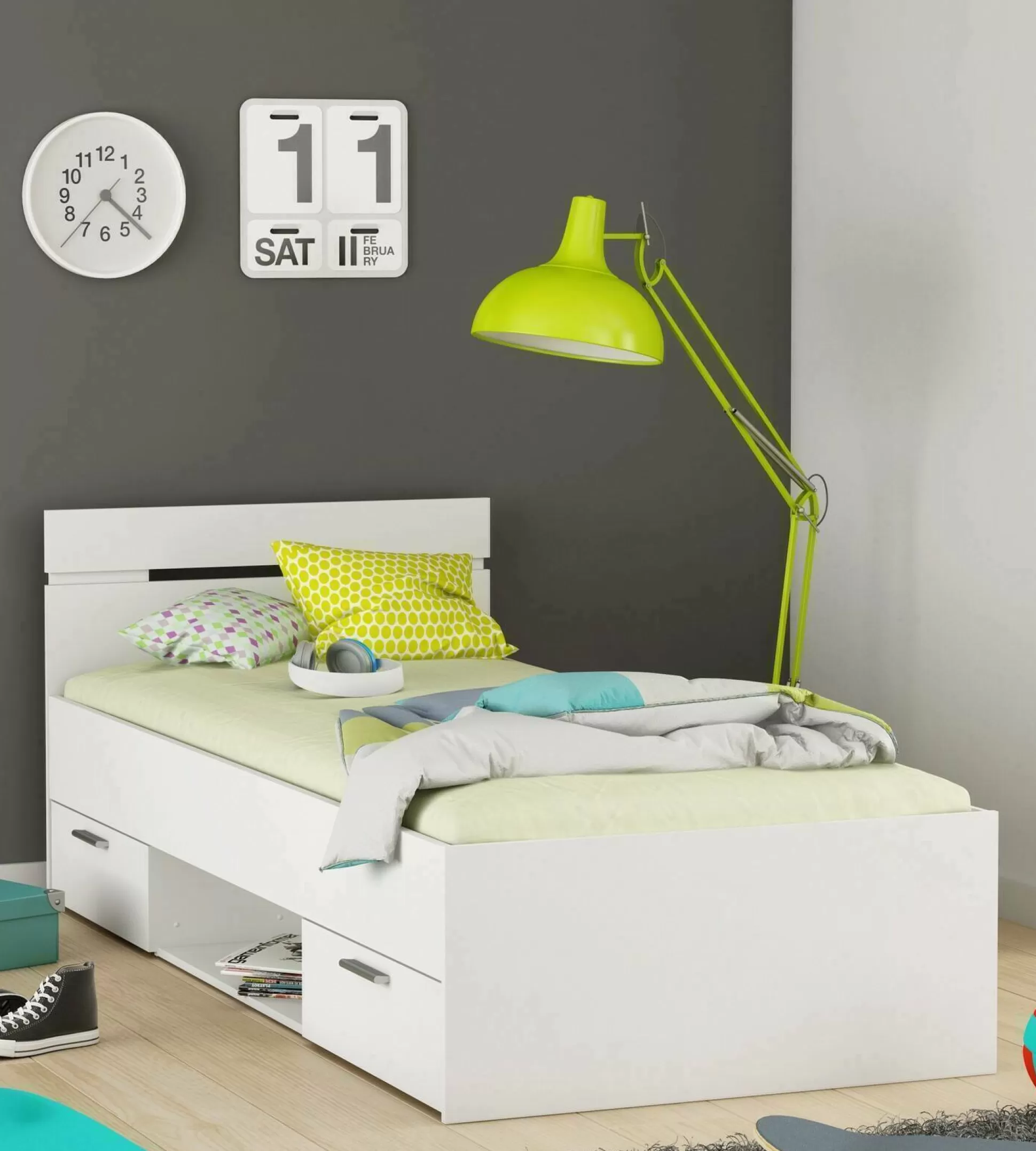 Dmora Letti Singoli<Letto singolo Zone, 200x90 h74 cm,