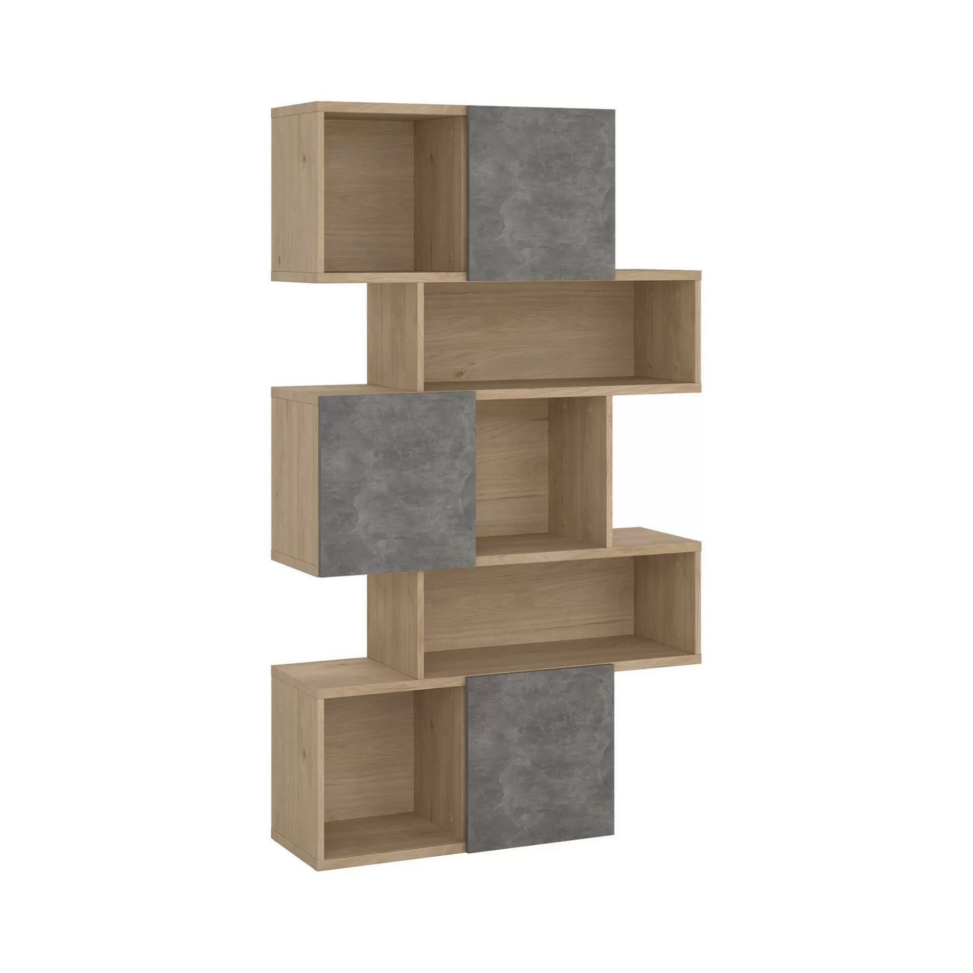 Dmora Librerie<Libreria Acetosella, 32x96 h166 cm, Rovere e Cemento
