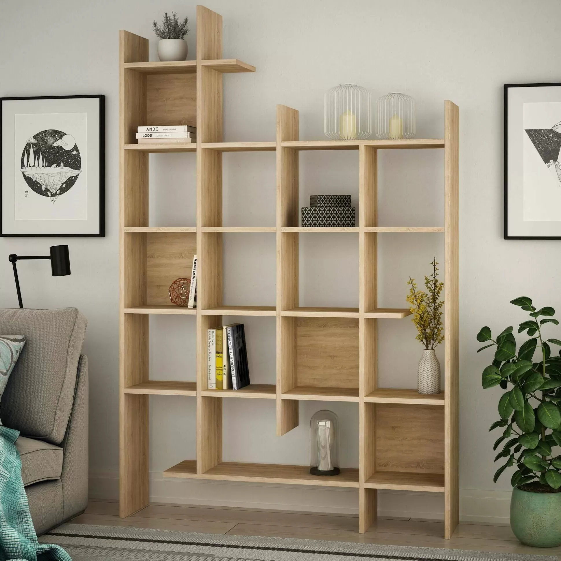 Dmora Librerie<Libreria Achela, 122x26h188 cm,