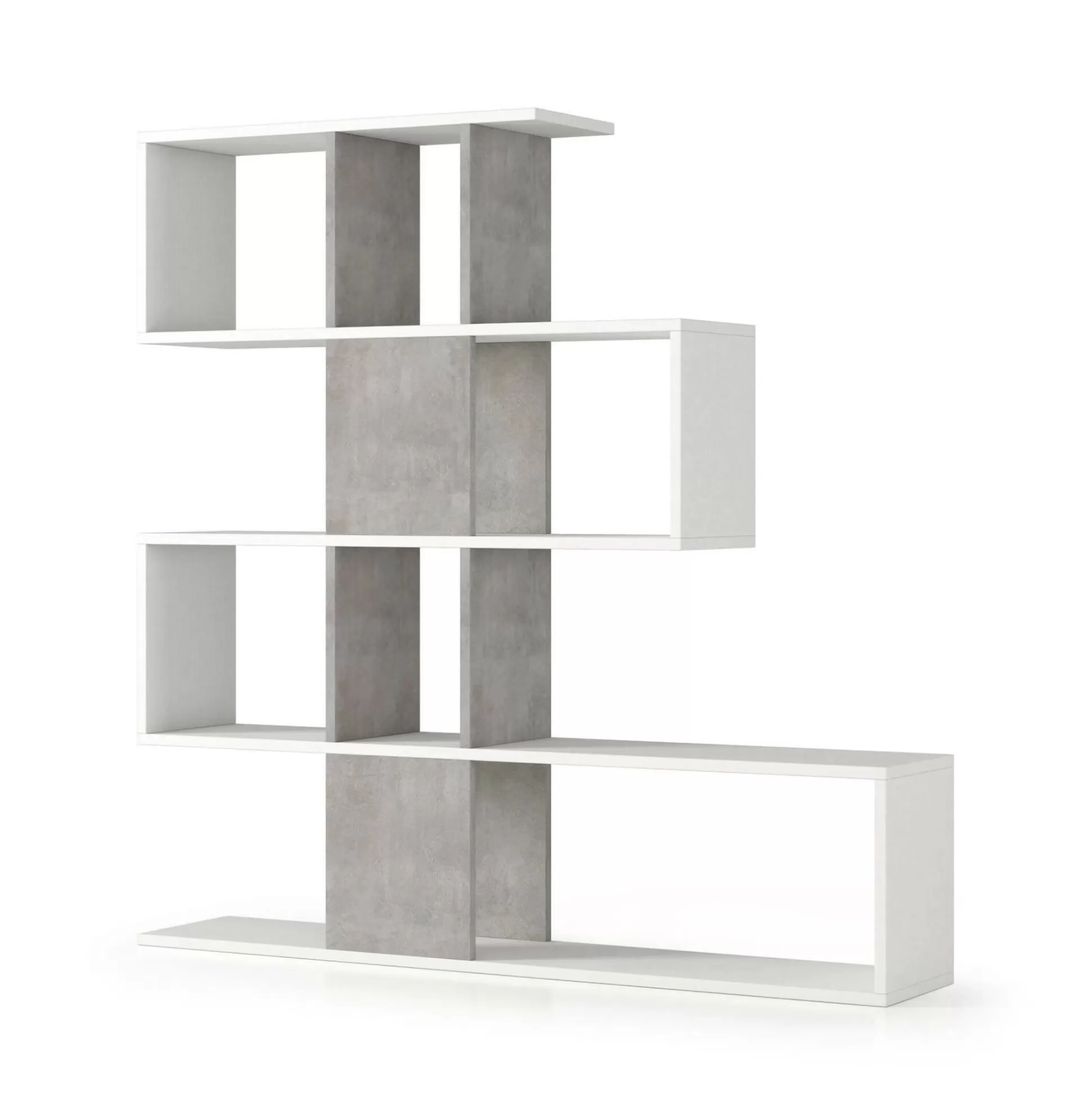 Dmora Librerie<Libreria Allison, 145x29h145 cm, Bianco e Cemento
