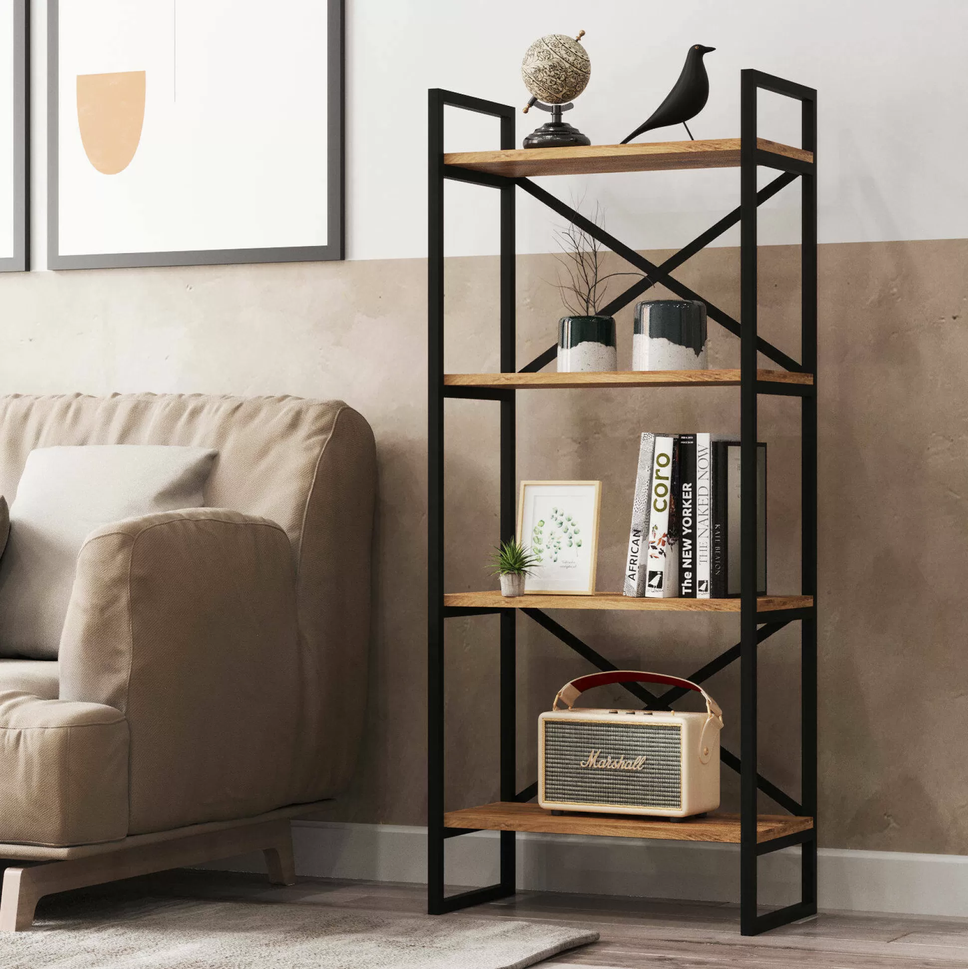 Dmora Librerie<Libreria Allium, 58x30 h138 cm,