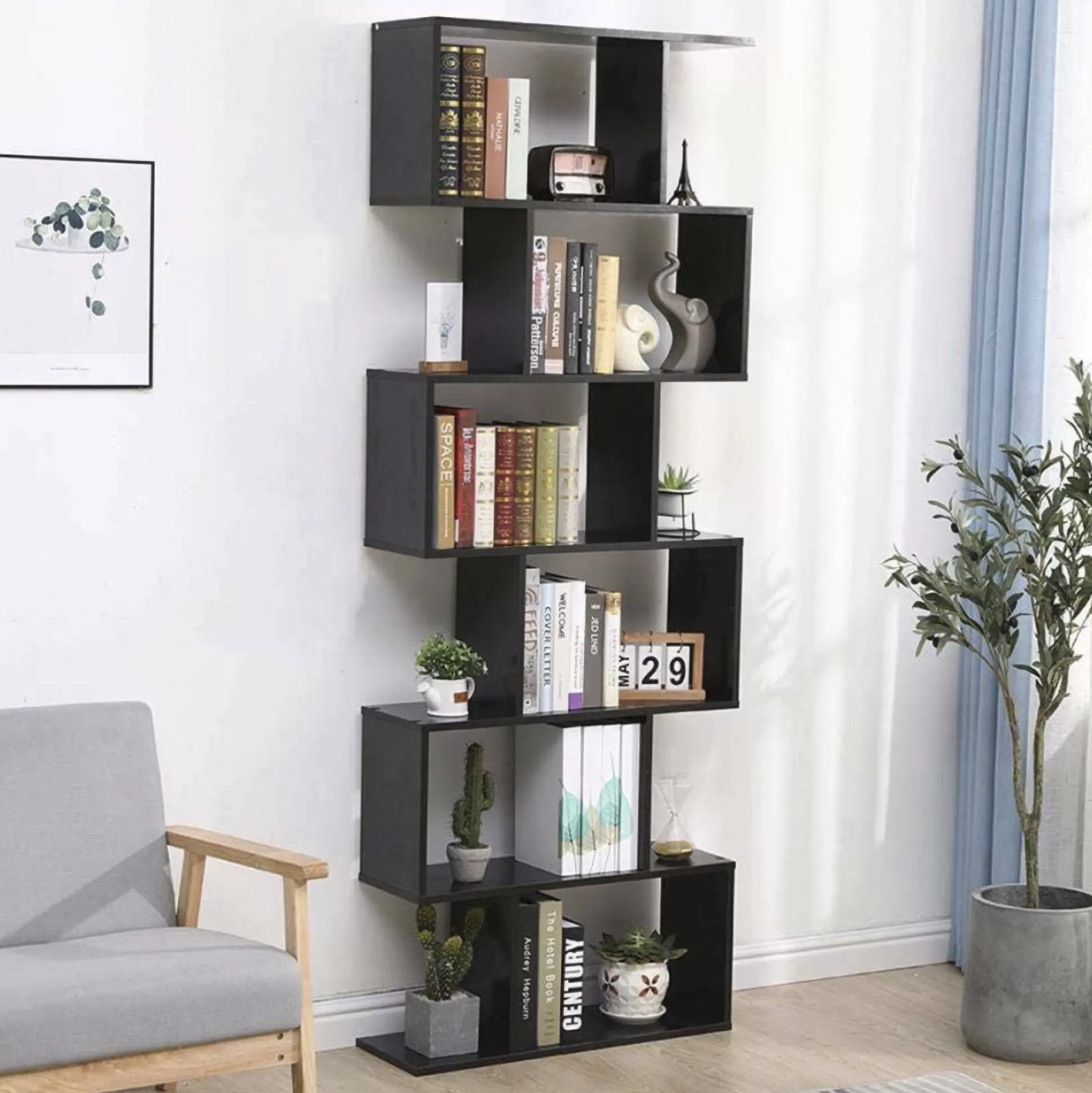 Dmora Librerie<Libreria Alowha, cm 80x25h192,