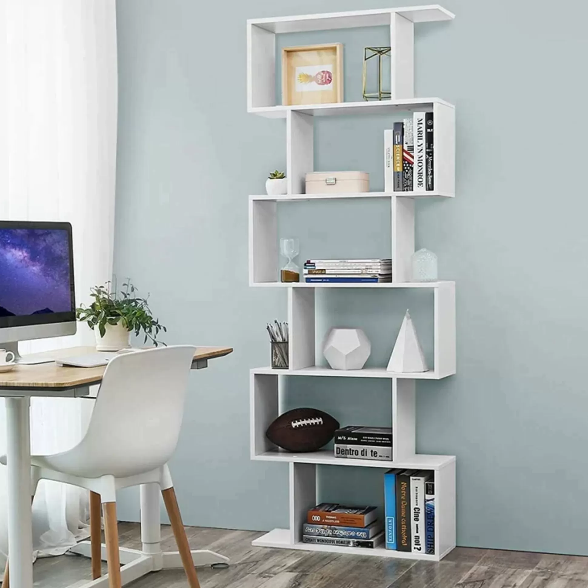 Dmora Librerie<Libreria Alowha, cm 80x25h192,