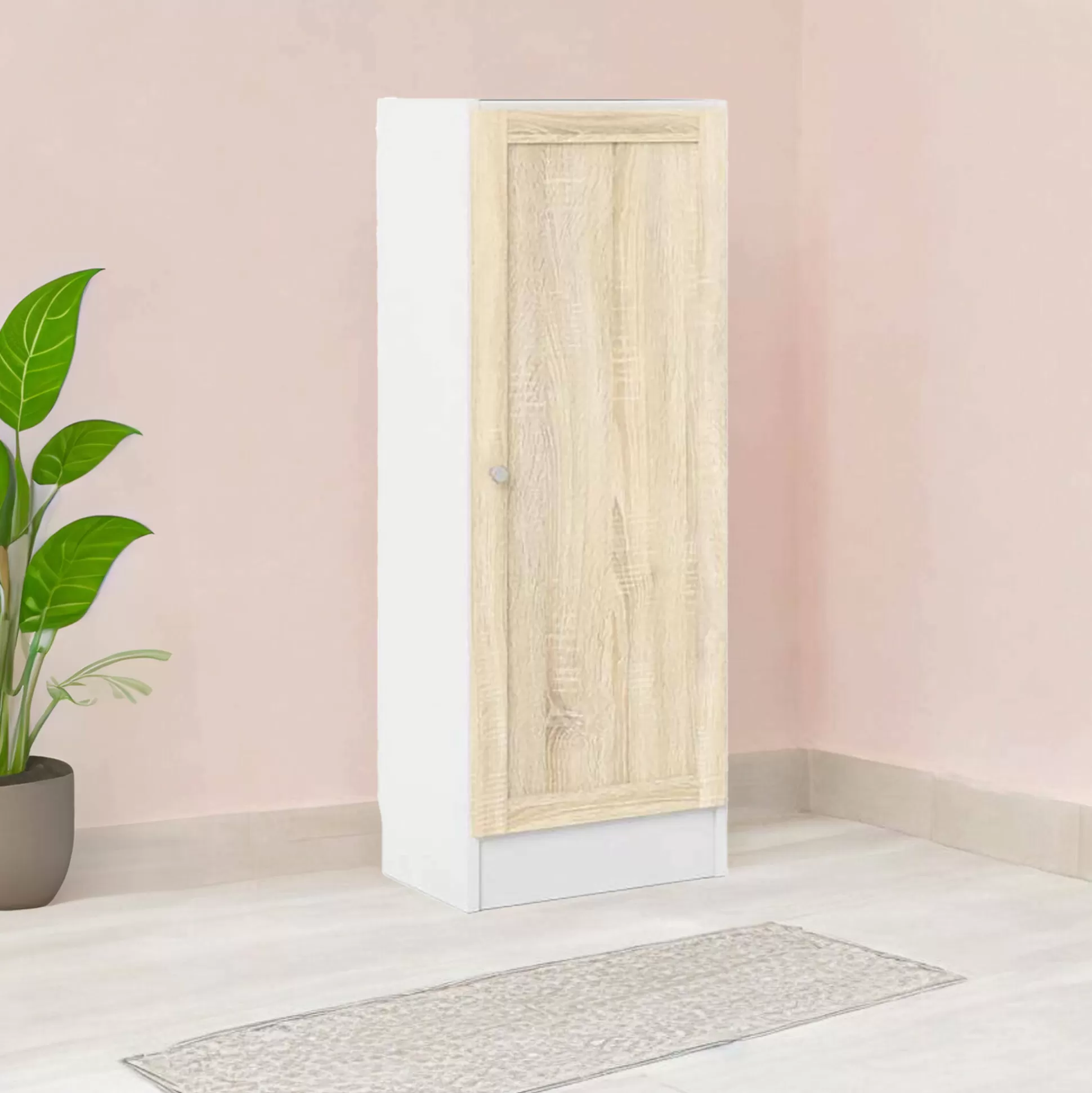 Dmora Librerie<Libreria Amedee, 28x41 h107 cm, Bianco e Quercia