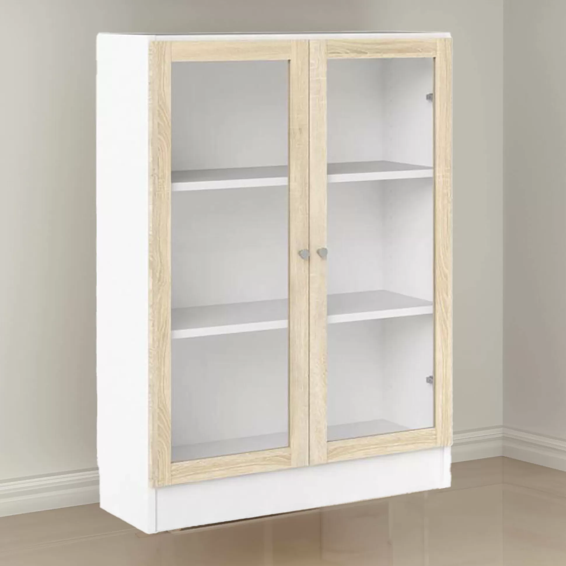 Dmora Librerie<Libreria Amphan, 28x79 h107 cm, Bianco e Quercia