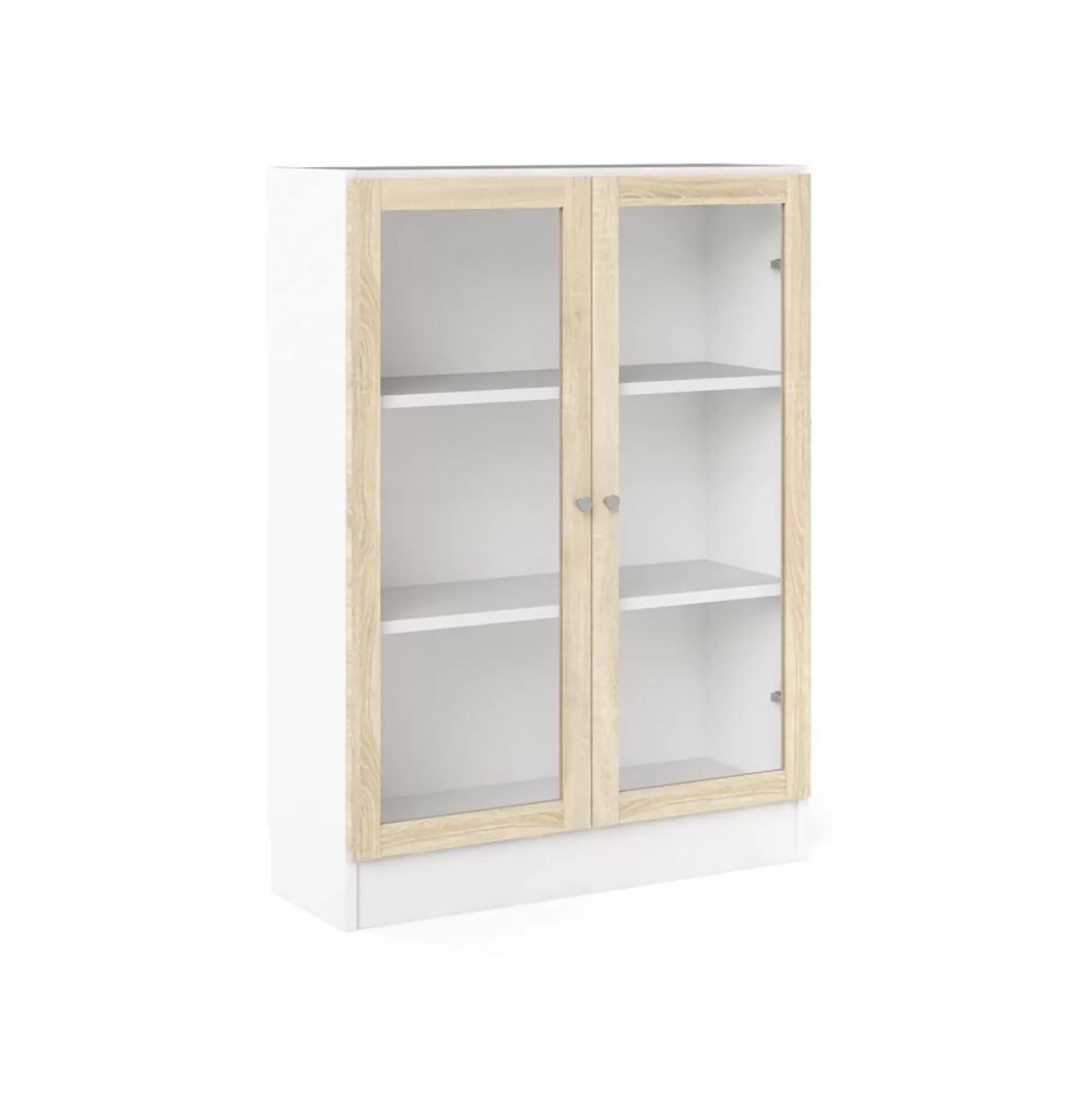 Dmora Librerie<Libreria Amphan, 28x79 h107 cm, Bianco e Quercia