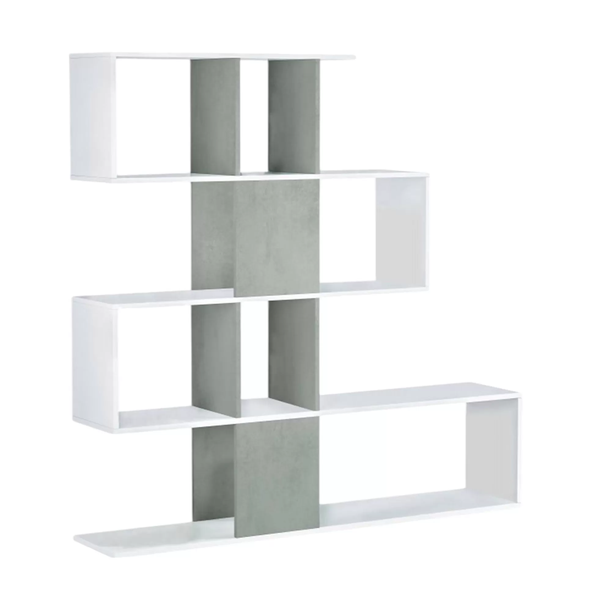Dmora Librerie<Libreria Aracnidi, 145x29h145 cm, Bianco e Cemento