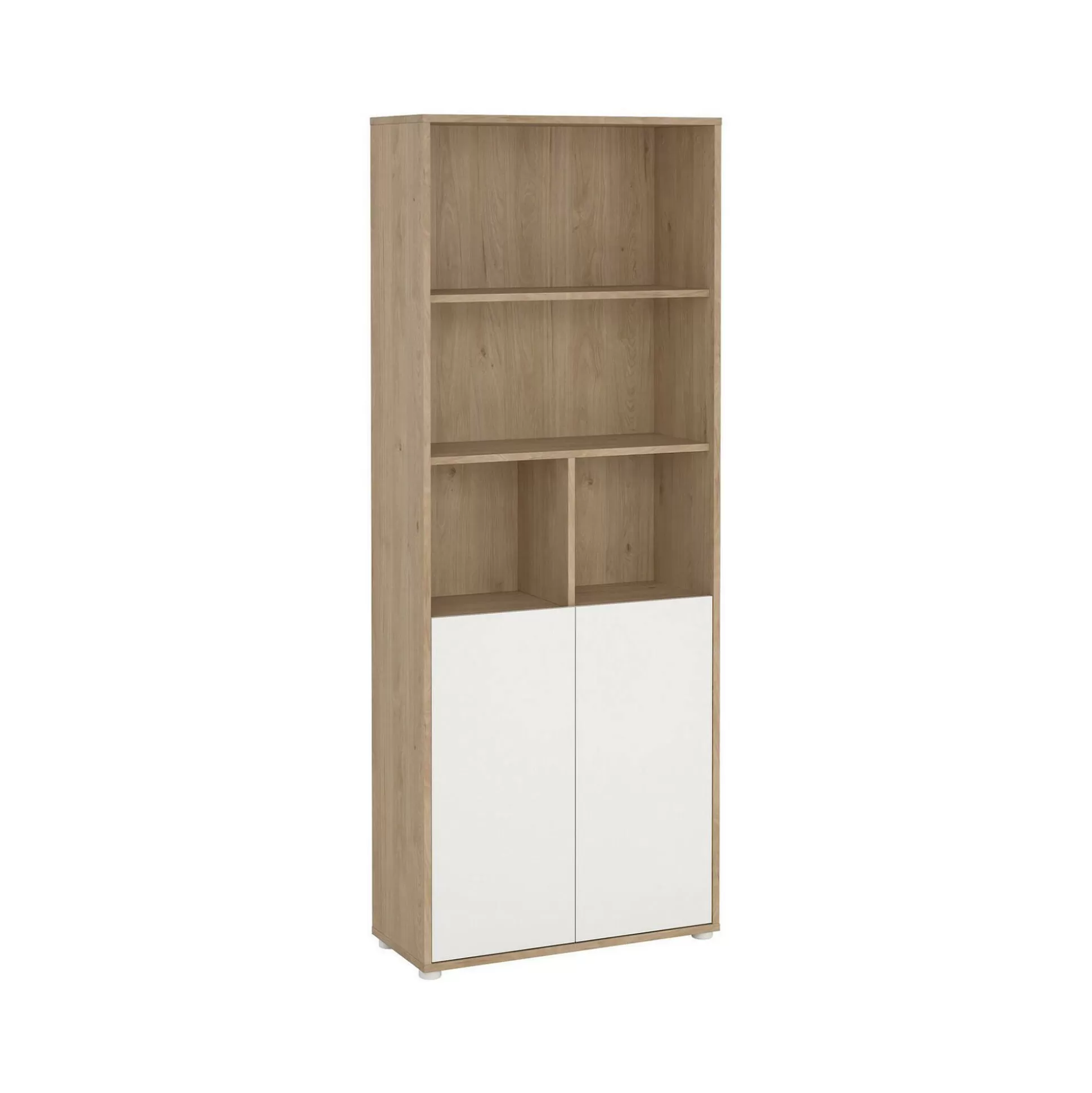 Dmora Librerie<Libreria Arancio, 34x80 h205 cm, Rovere e Bianco