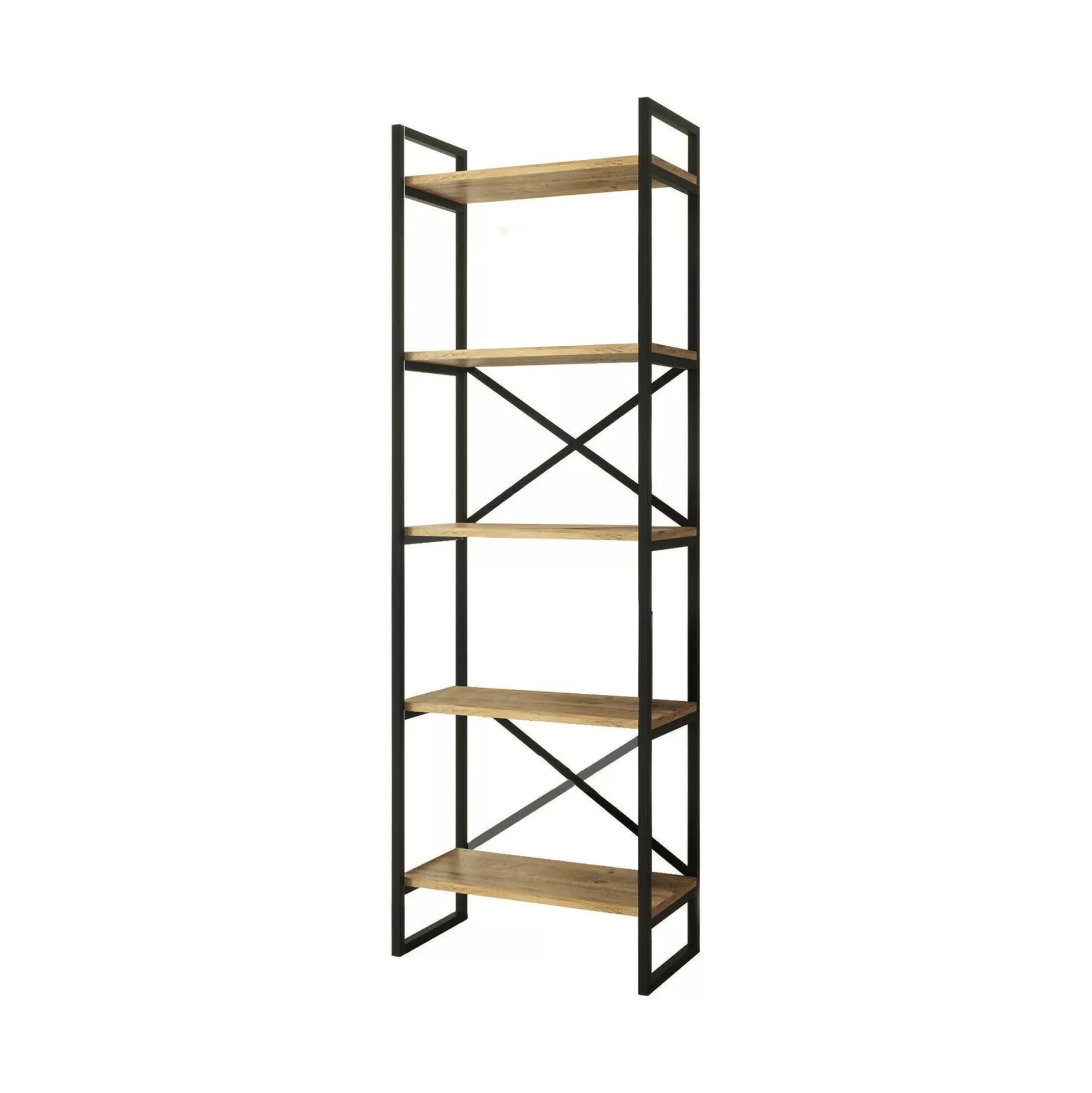 Dmora Librerie<Libreria Arbus, 58x30h175 cm, Quercia e Nero