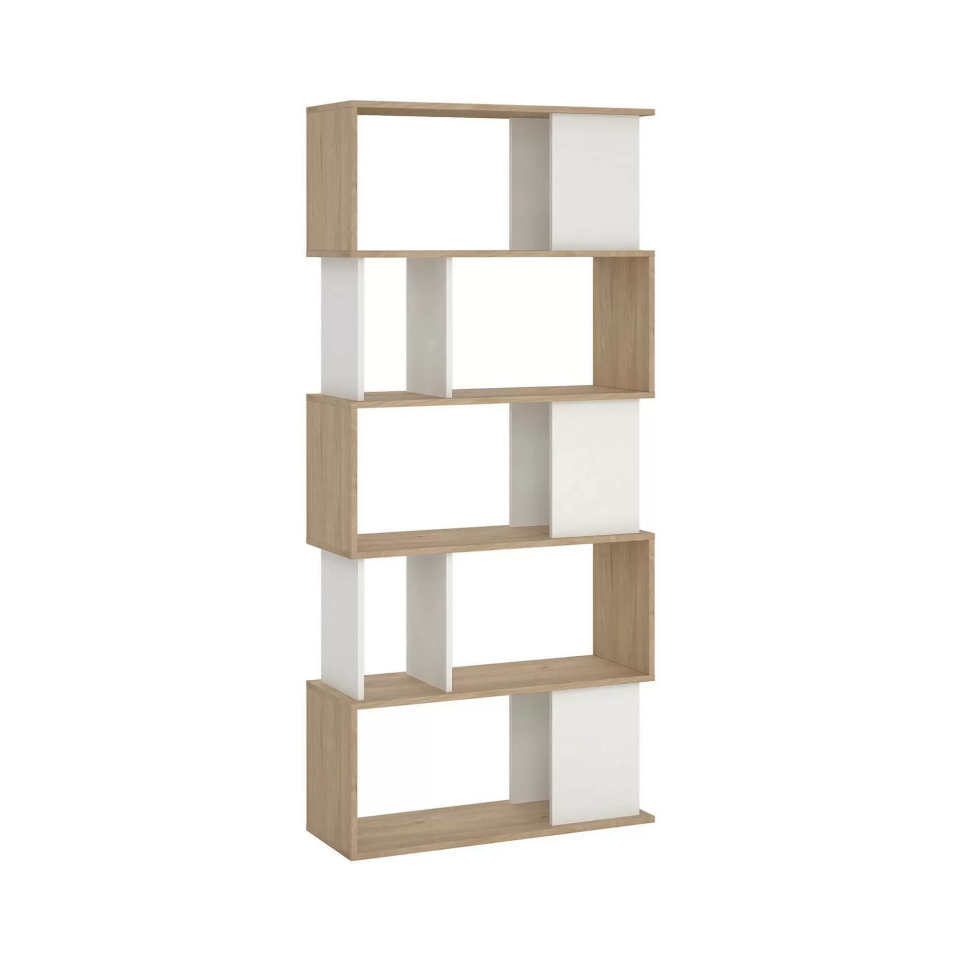 Dmora Librerie<Libreria Arg, 80x30 h174 cm, Rovere e Bianco