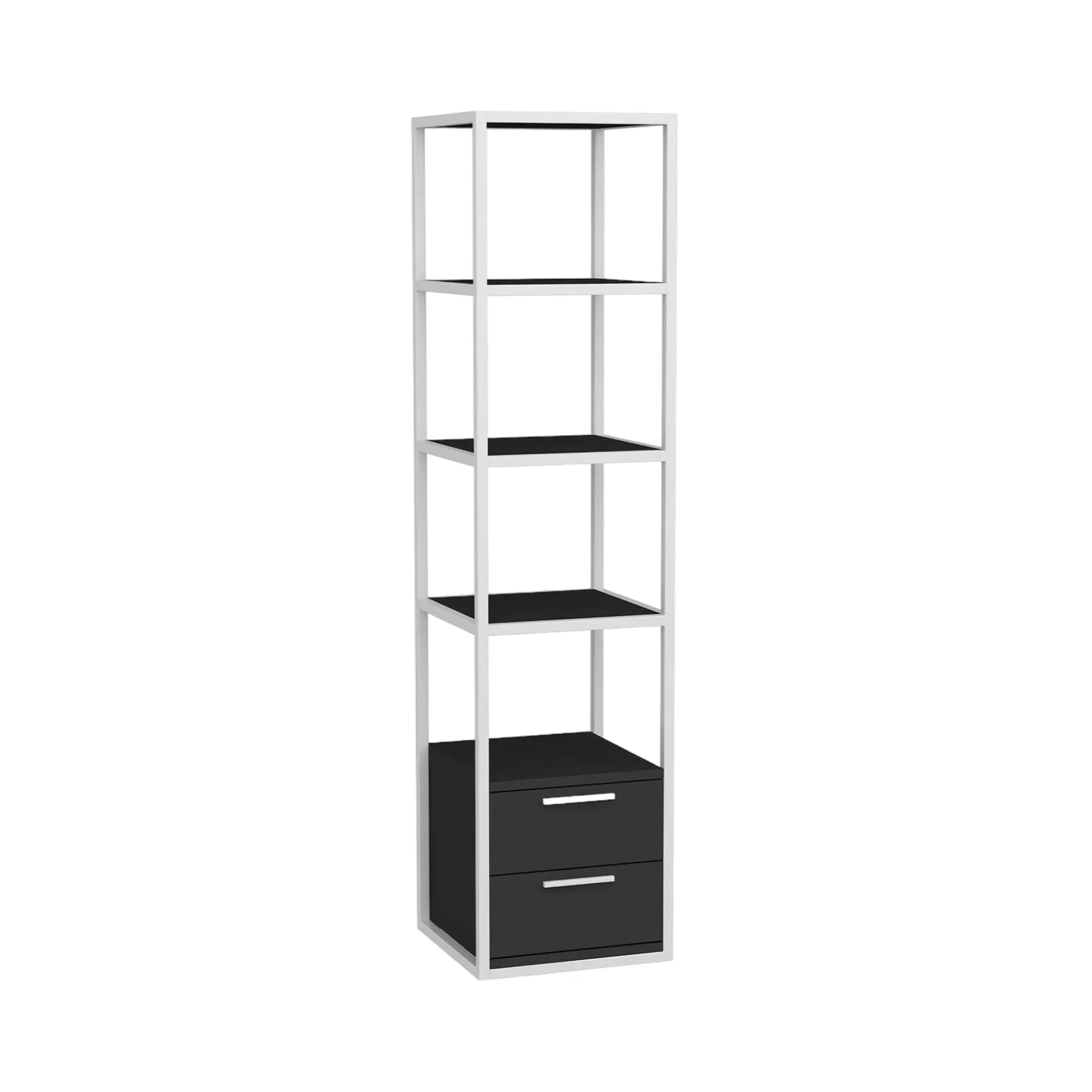 Dmora Librerie<Libreria Arsim, 39x39h169 cm, Bianco e Antracite