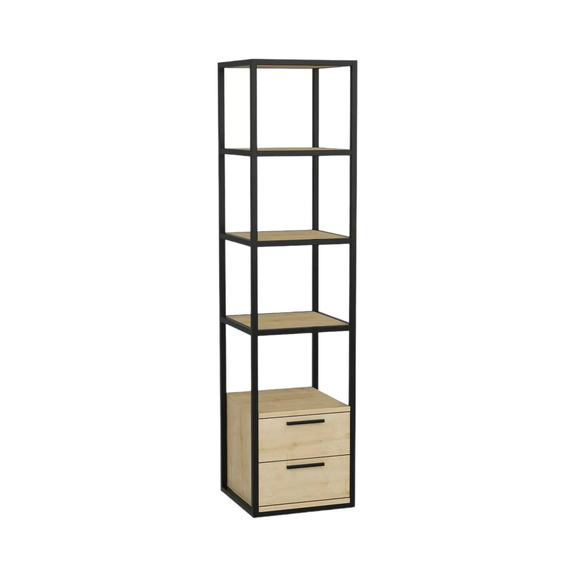 Dmora Librerie<Libreria Arsim, 39x39h169 cm, Nero e Quercia