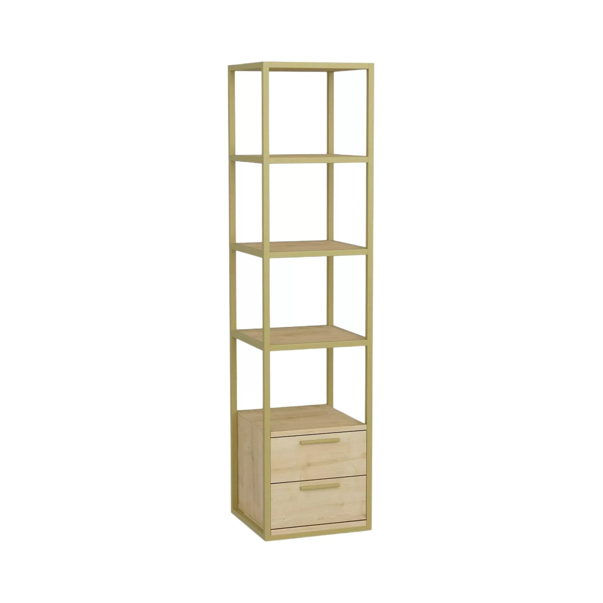 Dmora Librerie<Libreria Arsim, 39x39h169 cm, Oro e Quercia