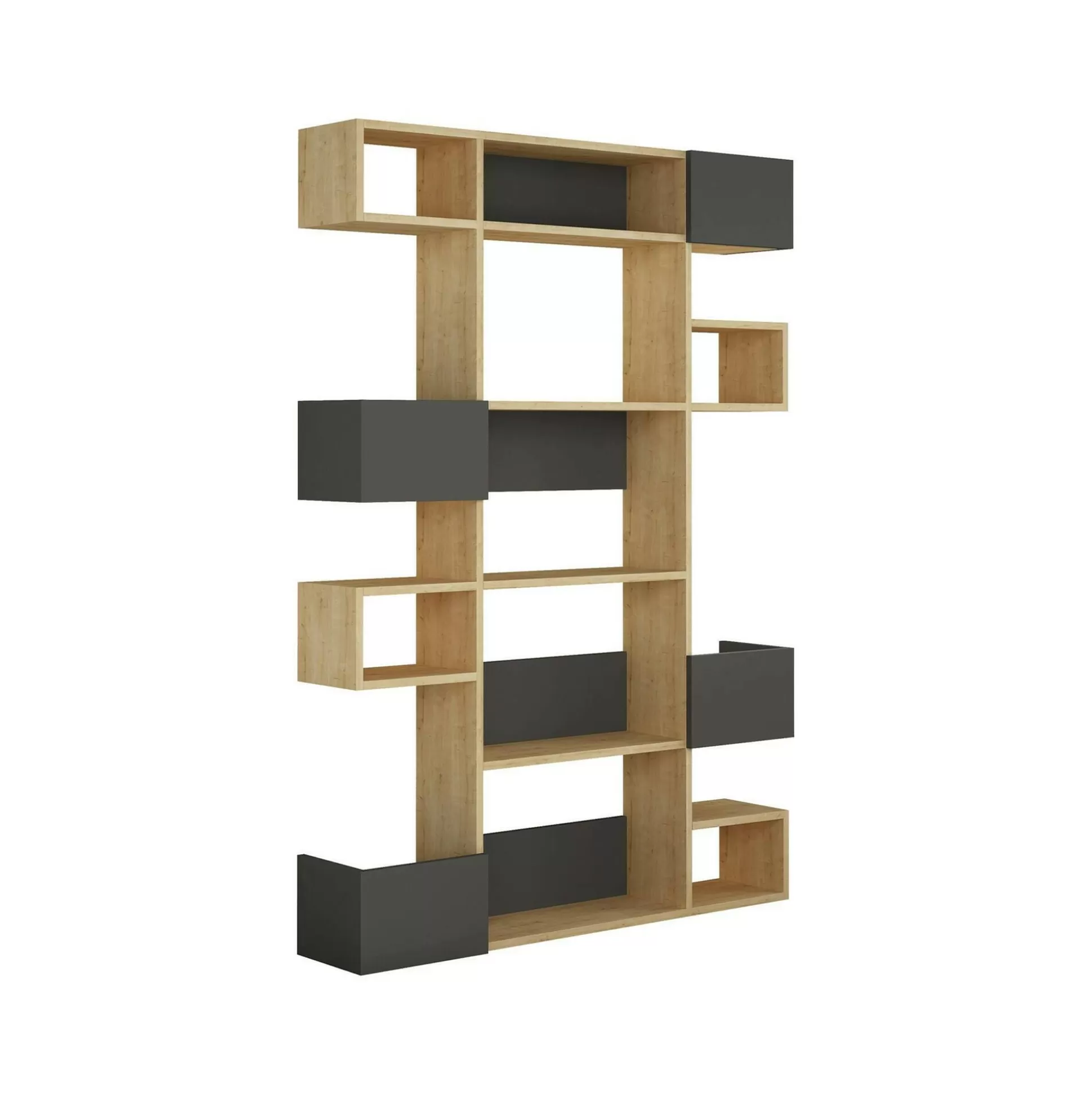 Dmora Librerie<Libreria Artich, 120x20h171 cm, Quercia e Antracite