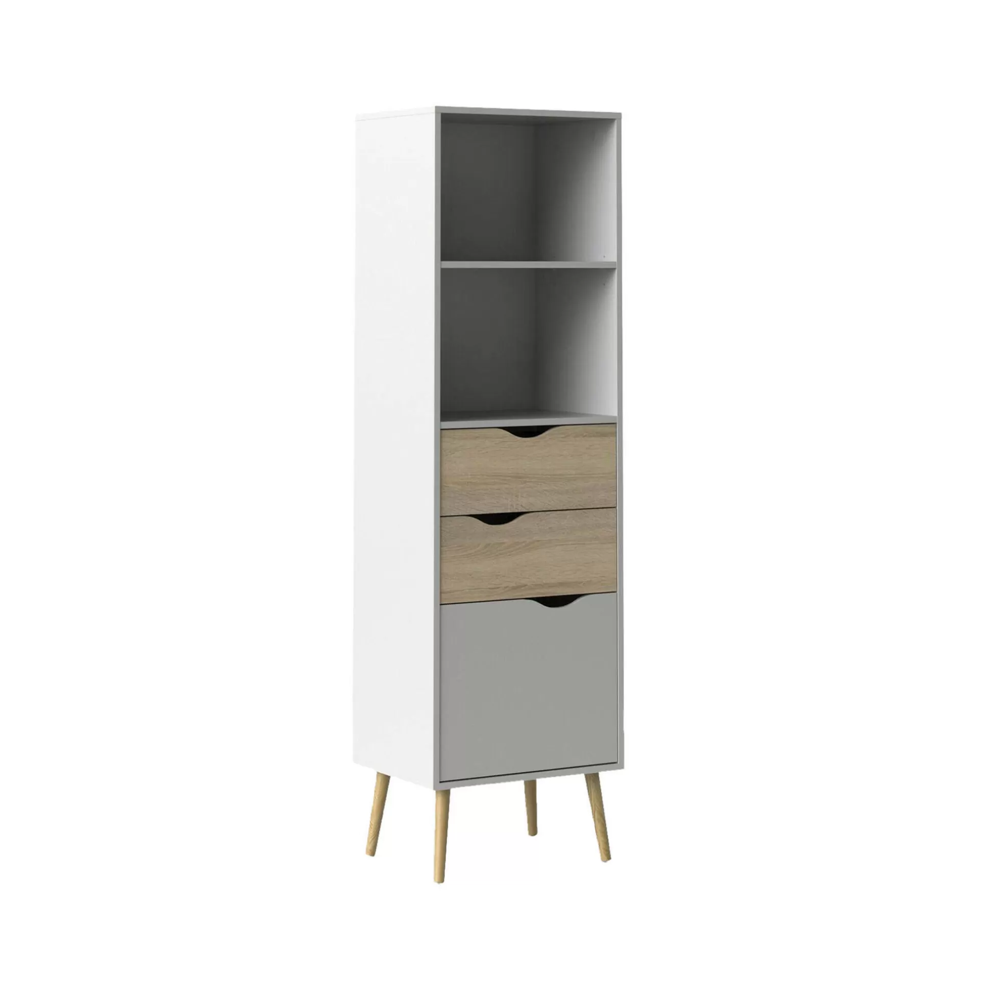 Dmora Librerie<Libreria Assesor, 50x39 h171 cm, Bianco e Quercia