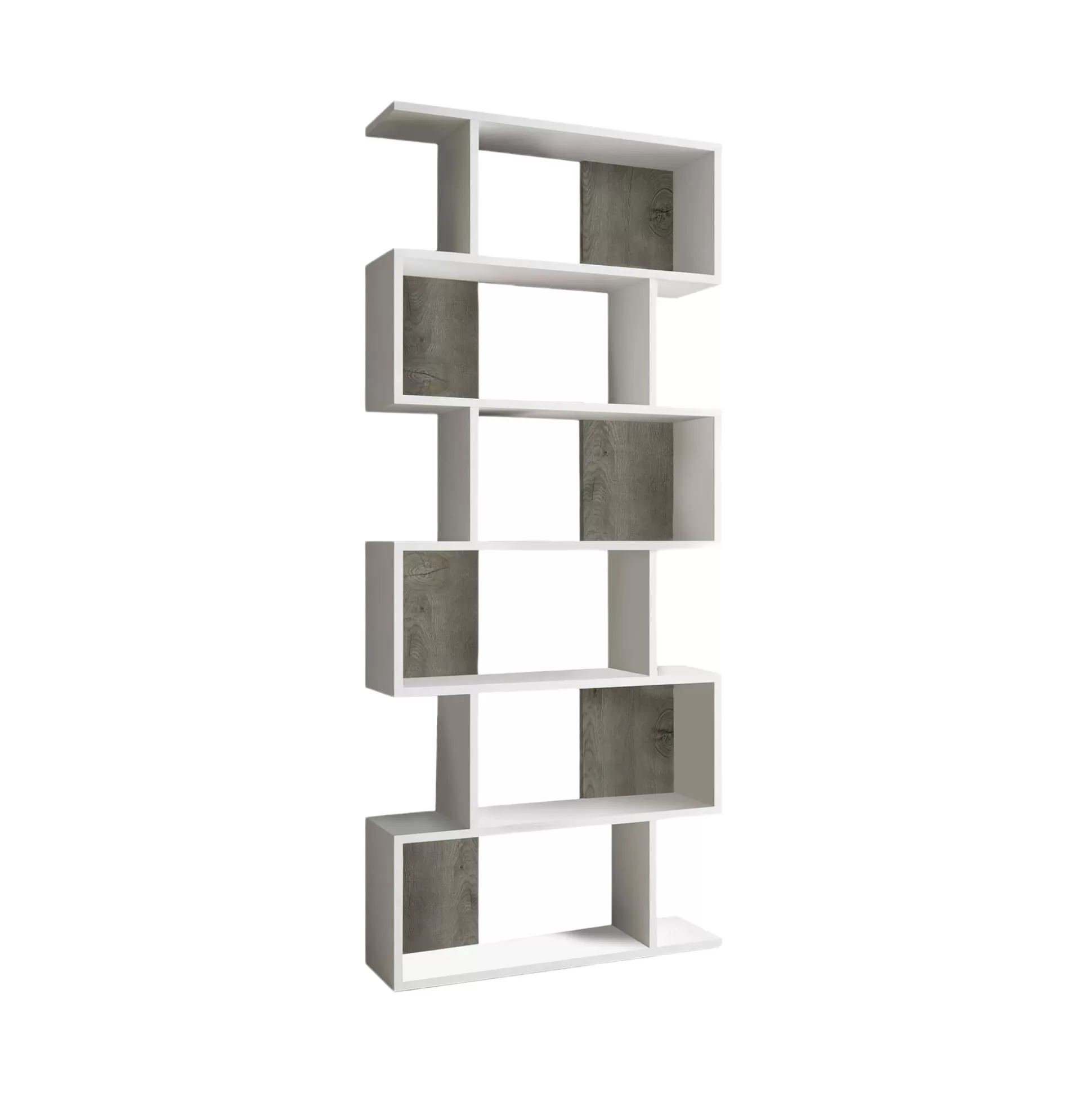 Dmora Librerie<Libreria Ataman, 80x25h192 cm, Bianco e Rovere