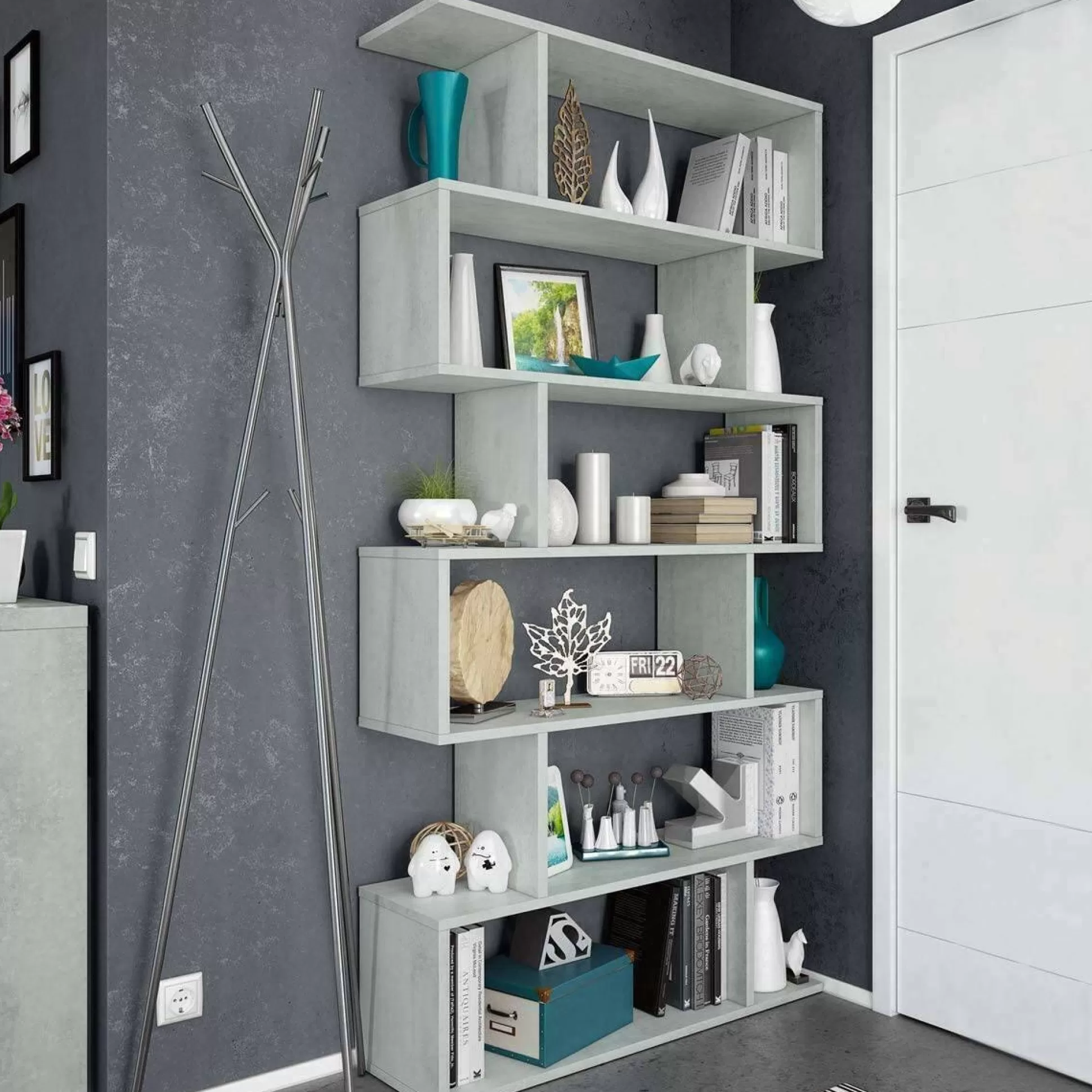 Dmora Librerie<Libreria Ataman, 80x24h192 cm, Grigio