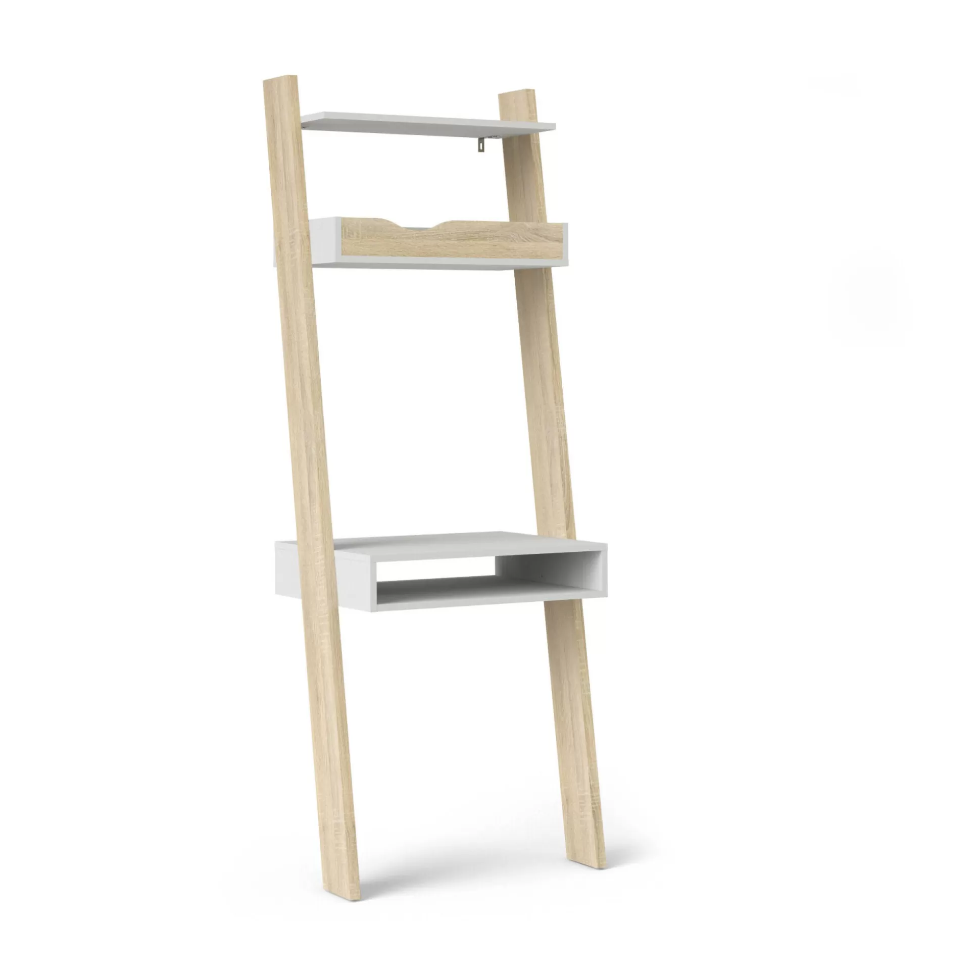 Dmora Librerie<Libreria Aviv, 65x48 h180 cm, Bianco e Quercia
