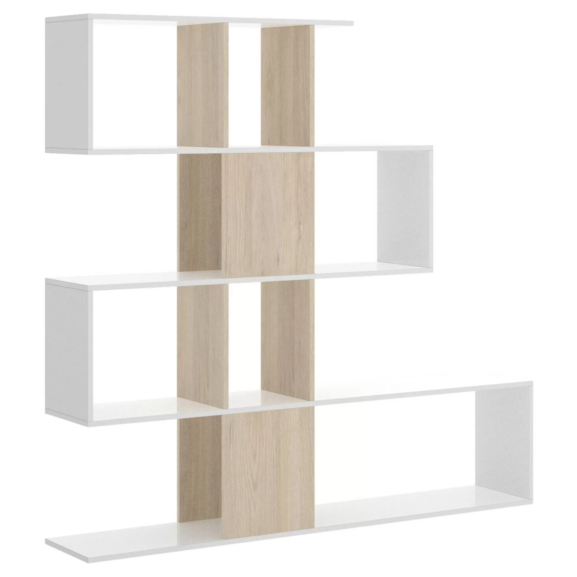 Dmora Librerie<Libreria Ax, 145x29h145 cm, Bianco e Rovere