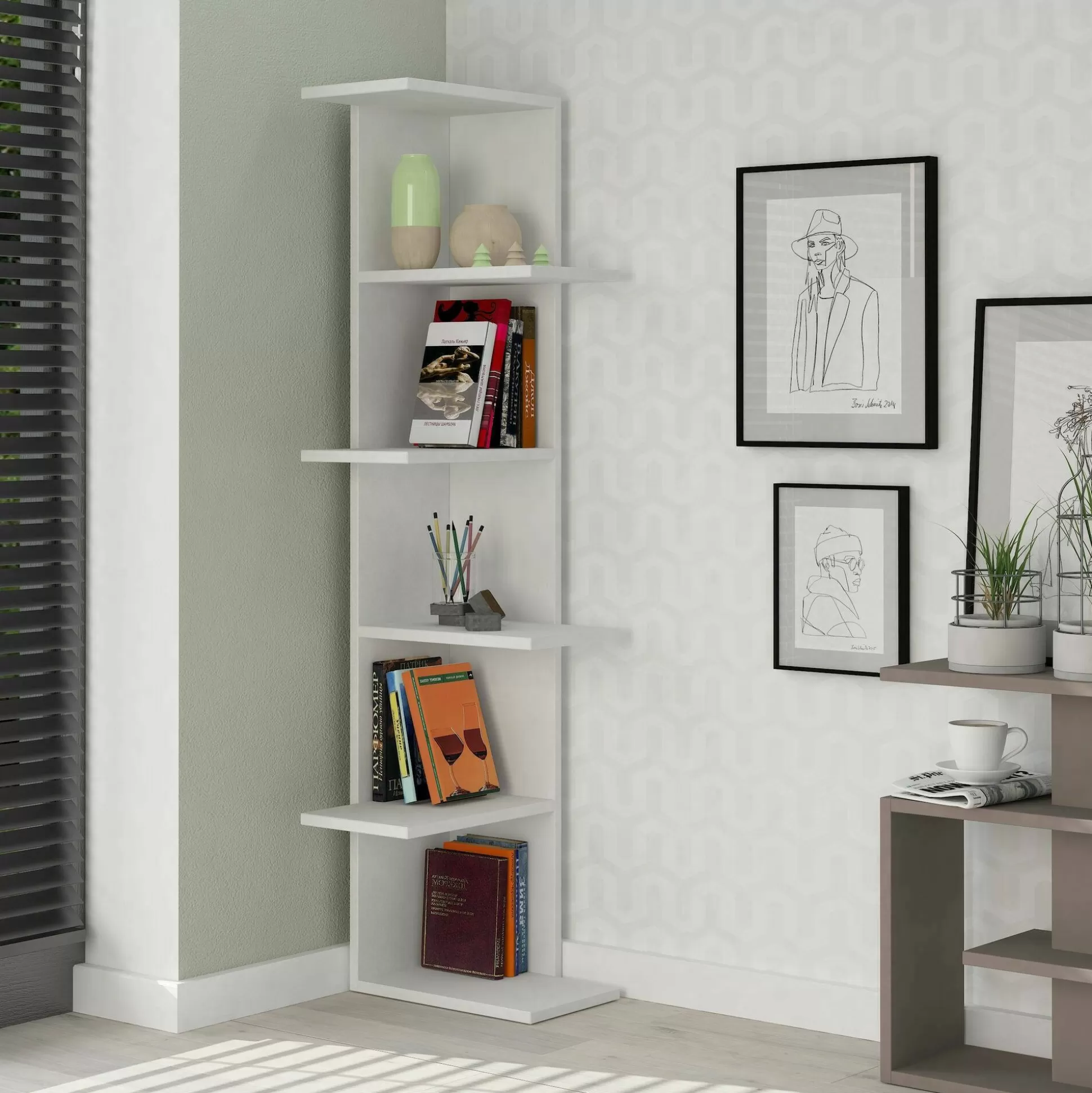 Dmora Librerie<Libreria Bud, 37x24h141 cm,