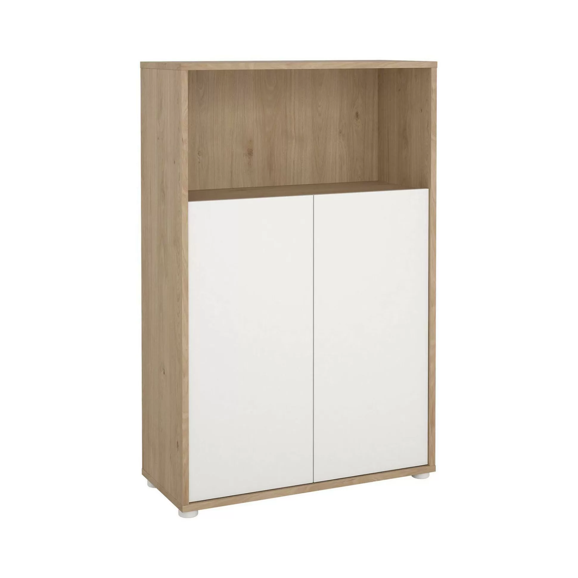 Dmora Librerie<Libreria Canossa, 34x80 h124 cm, Rovere e Bianco
