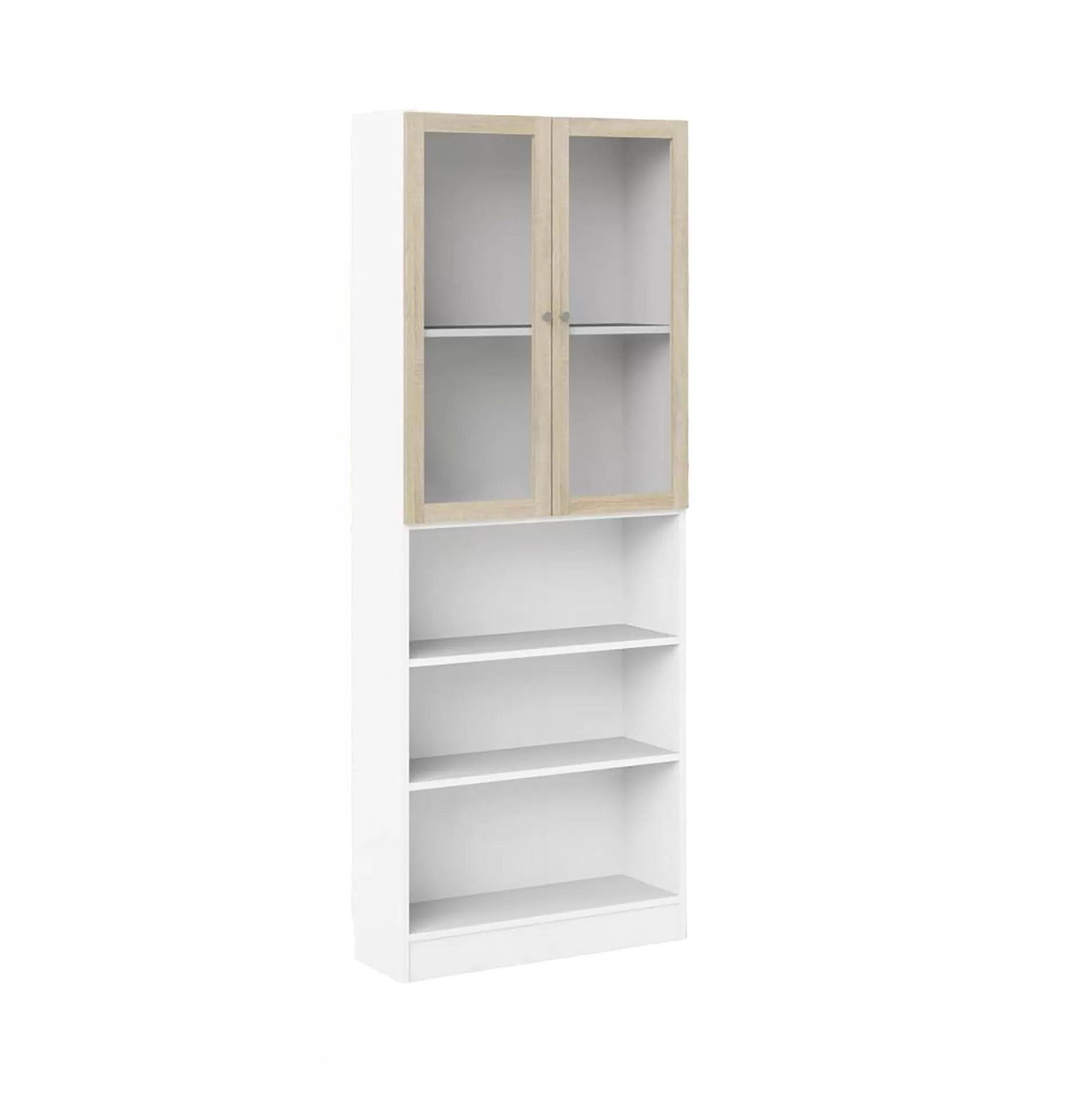 Dmora Librerie<Libreria Chedeng, 28x79 h203 cm, Bianco e Quercia