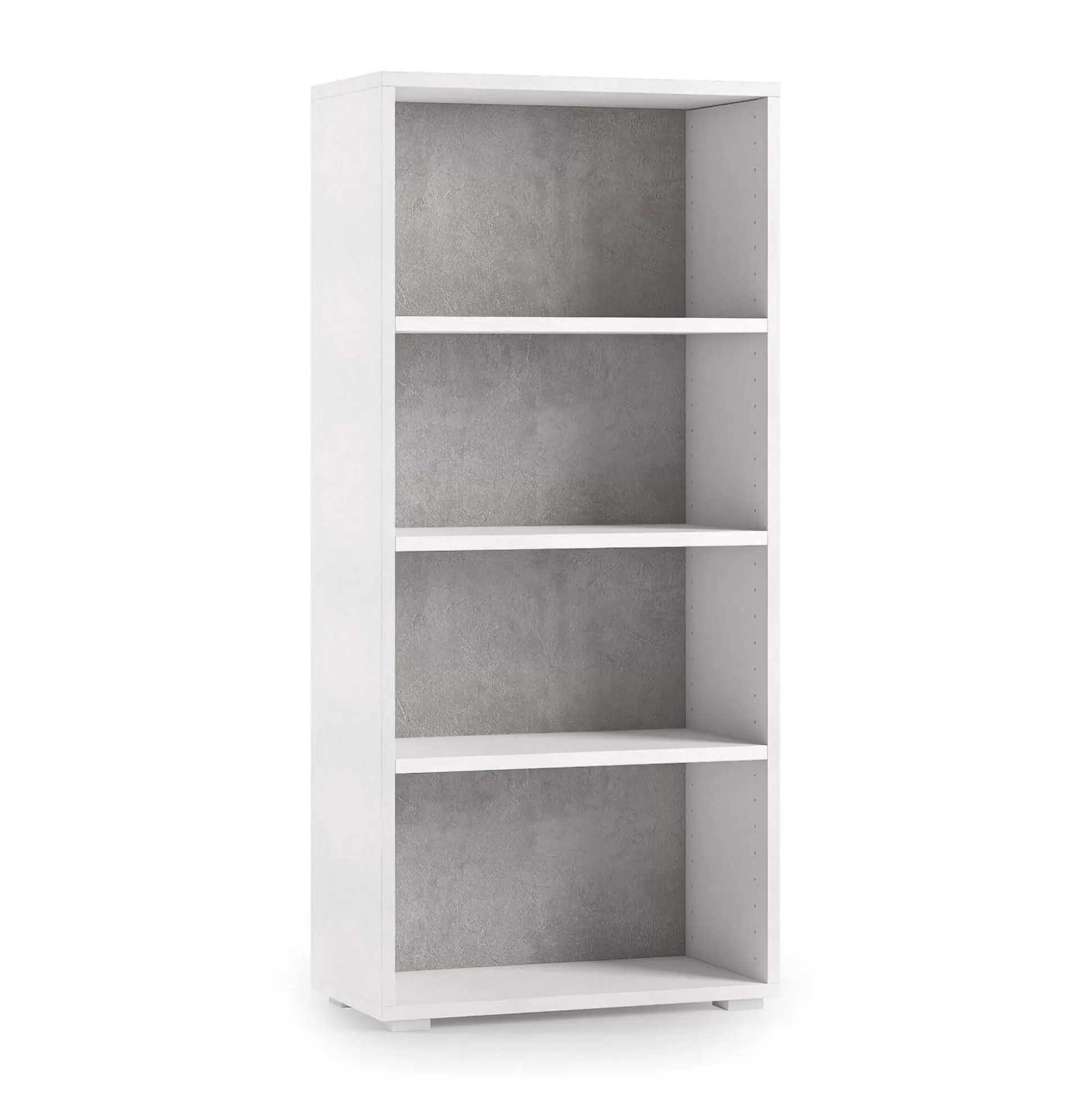 Dmora Librerie<Libreria Ddjuri, 60x30h130 cm, Bianco e Cemento