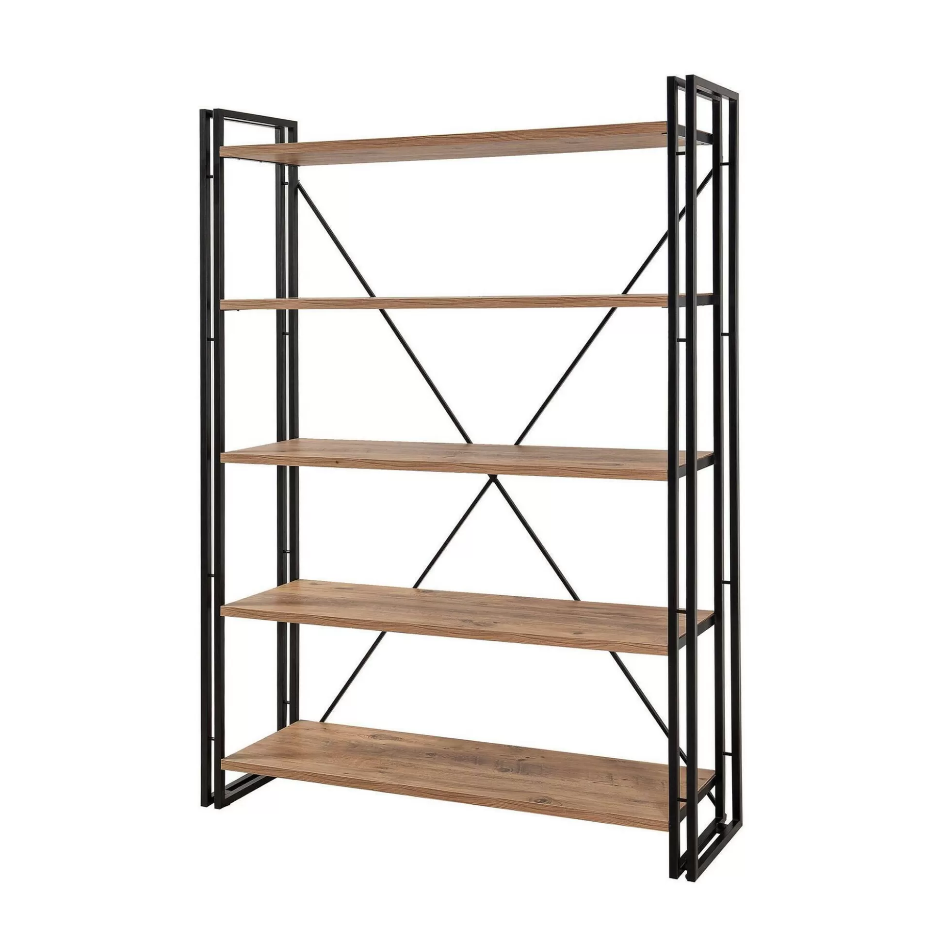 Dmora Librerie<Libreria Demetria, Quercia e Nero, 130x35h180 cm
