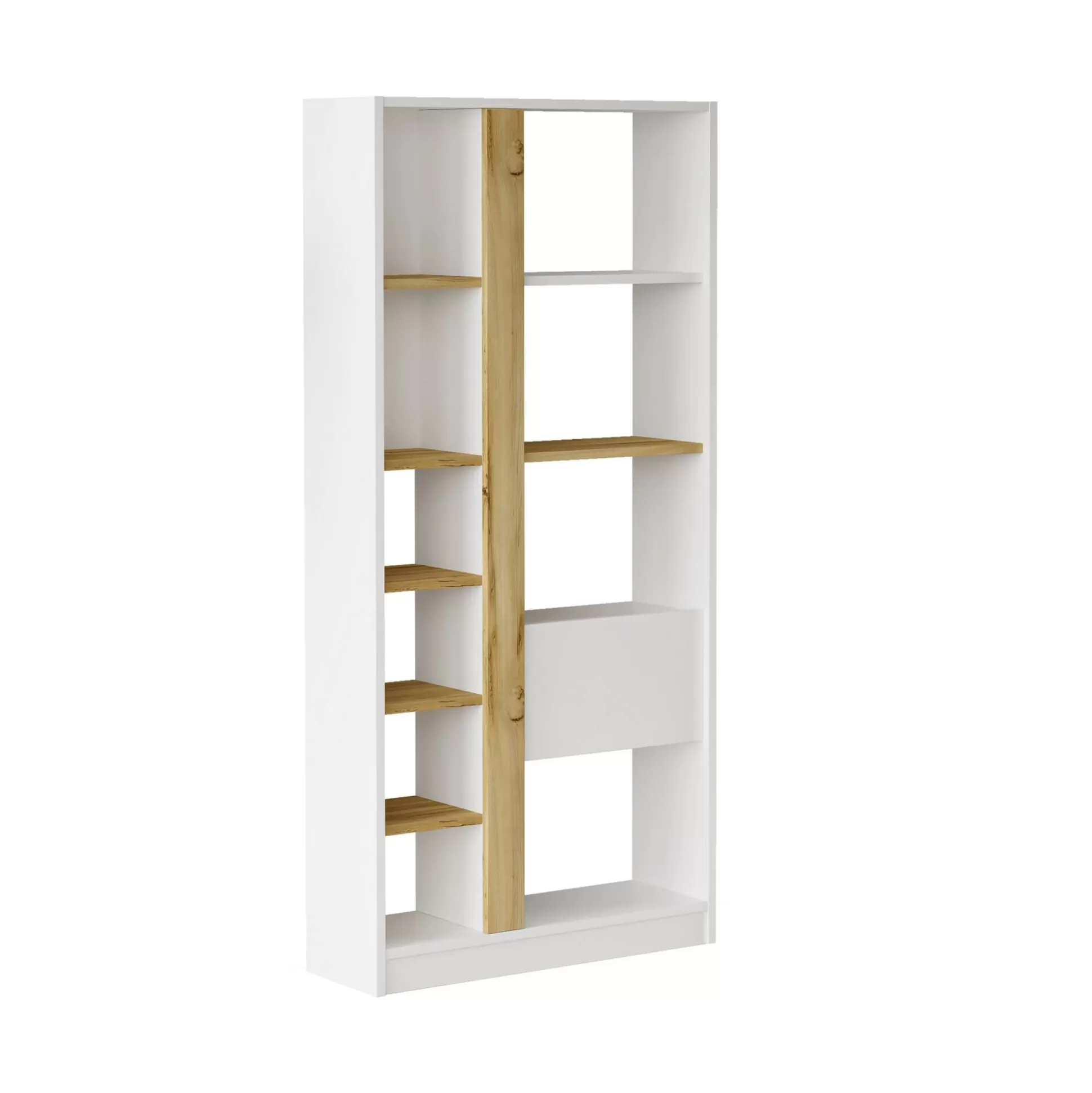 Dmora Librerie<Libreria Dmandorlin, 76x25 h160 cm, Quercia e Bianco