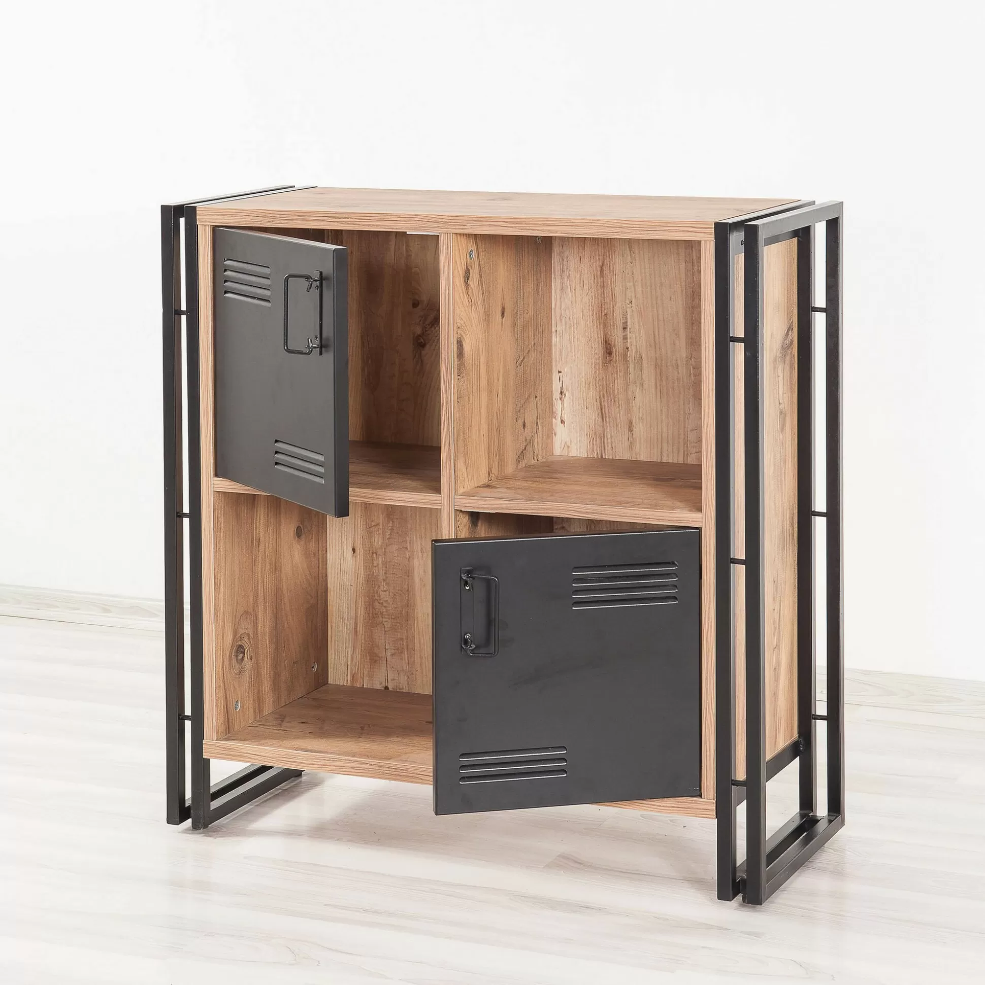 Dmora Librerie<Libreria Dpecorin, Quercia e Nero, 89x35h89 cm