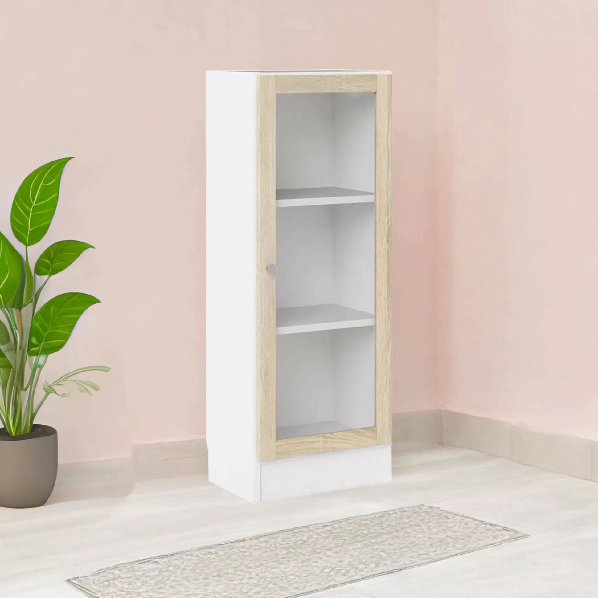 Dmora Librerie<Libreria Dsivigli, 28x41 h107 cm, Bianco e Quercia