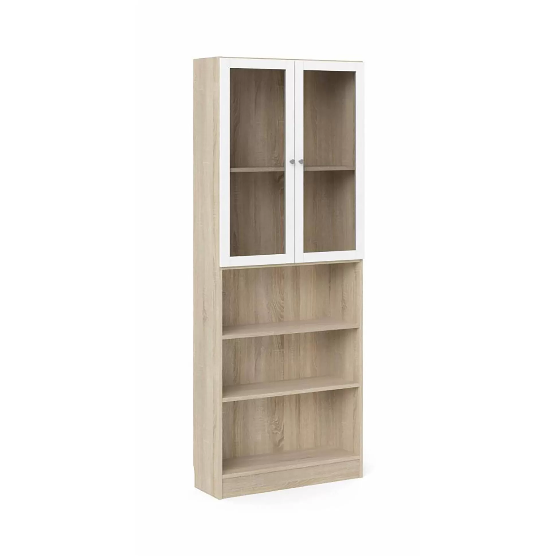 Dmora Librerie<Libreria Dsmallin, 28x79 h203 cm, Quercia e Bianco