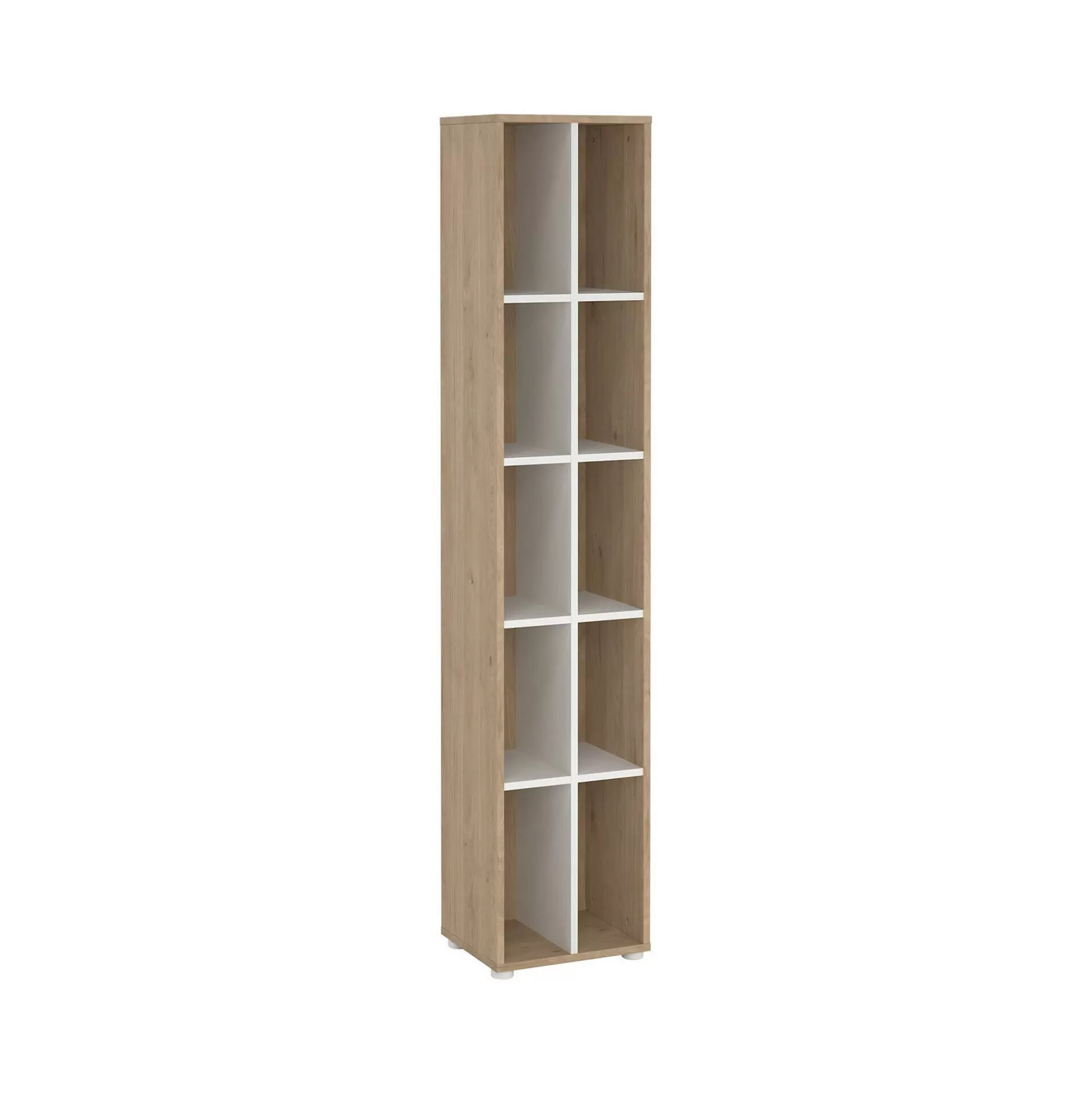 Dmora Librerie<Libreria Dtedesc, 34x41 h205 cm, Rovere e Bianco