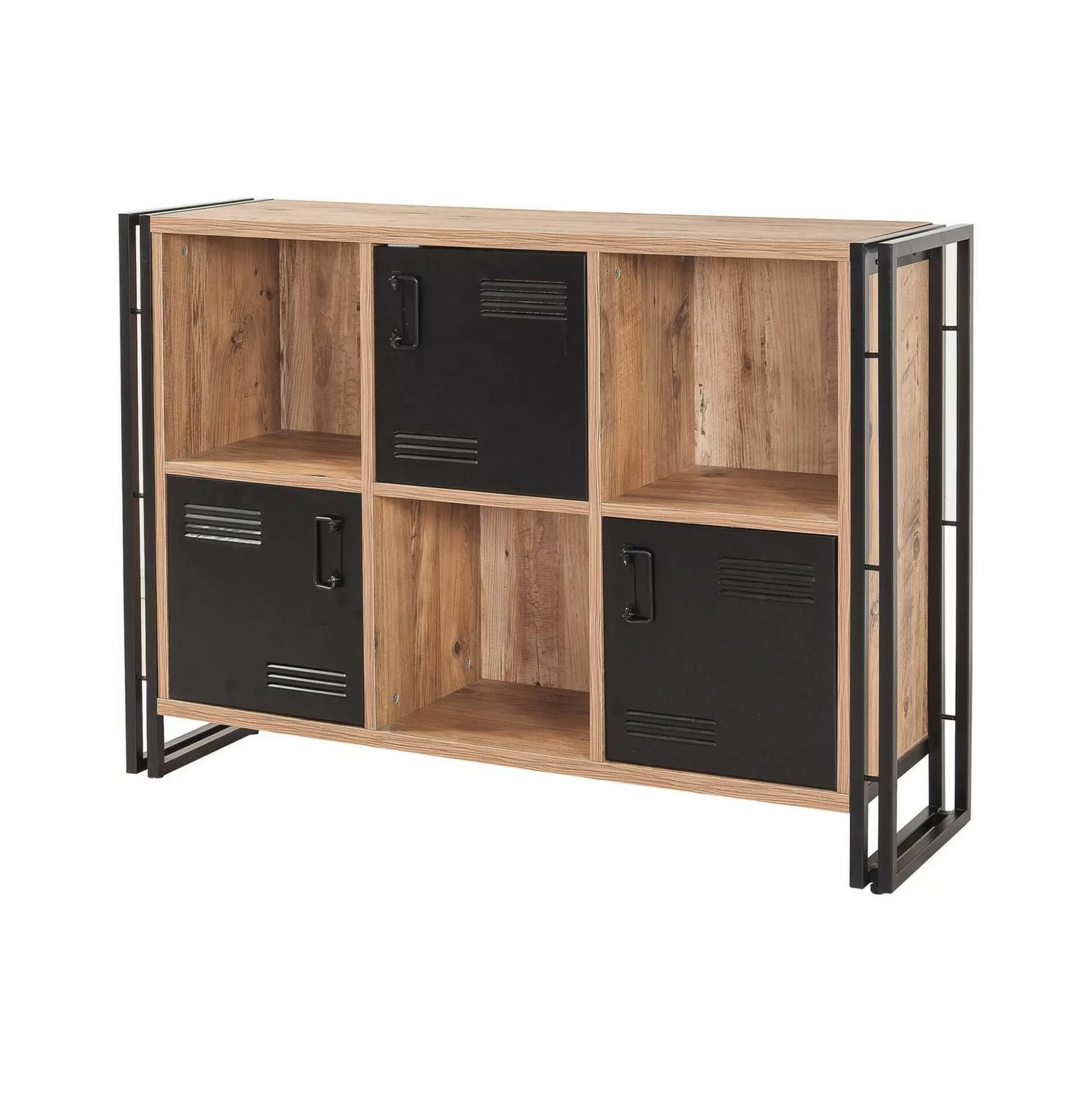 Dmora Librerie<Libreria Ercolina, Quercia e Nero, 126x35h89 cm