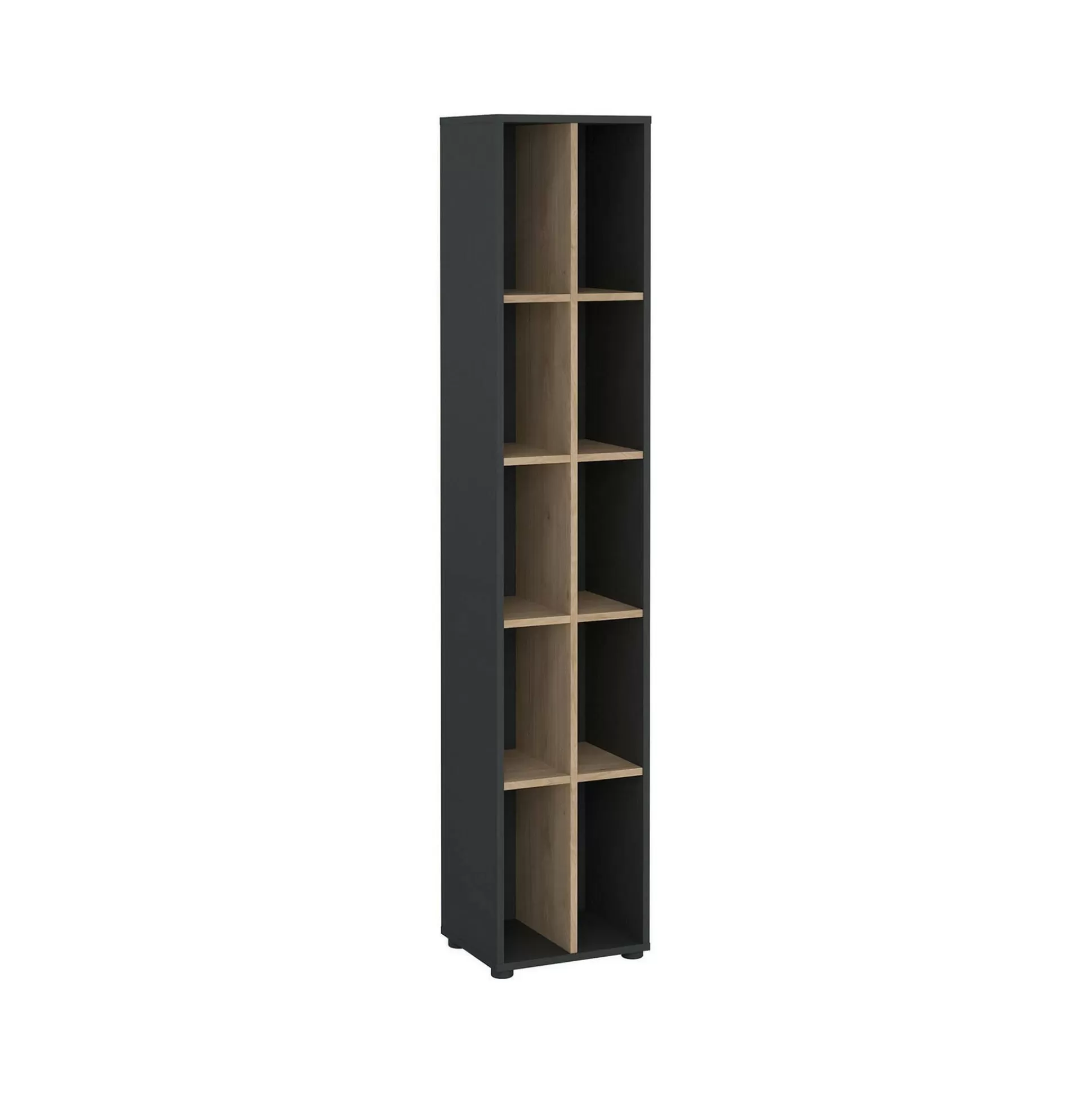 Dmora Librerie<Libreria Erevan, 34x41 h205 cm, Rovere e Grigio