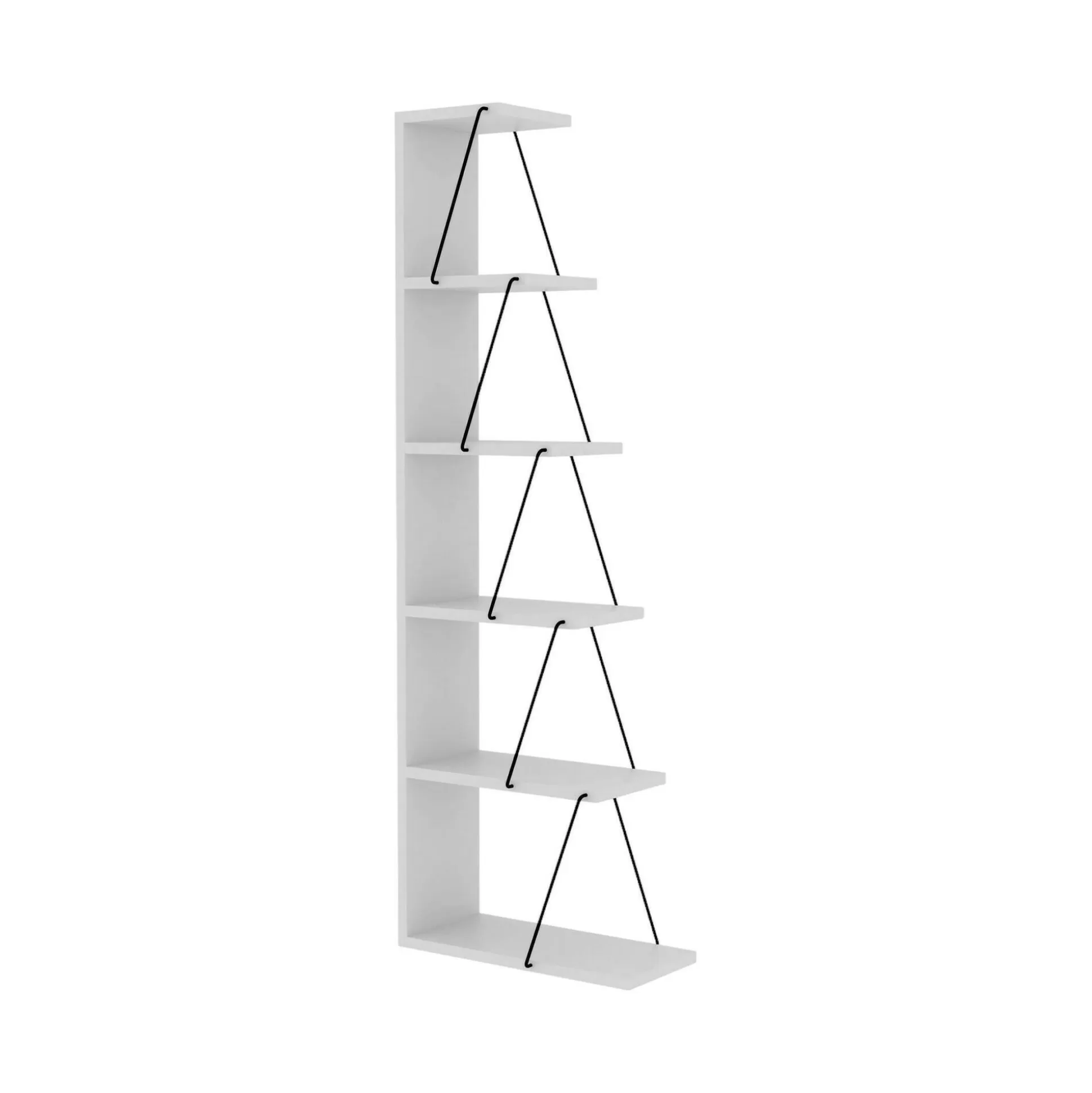 Dmora Librerie<Libreria Erminia, 50x22h150 cm, Bianco e Nero
