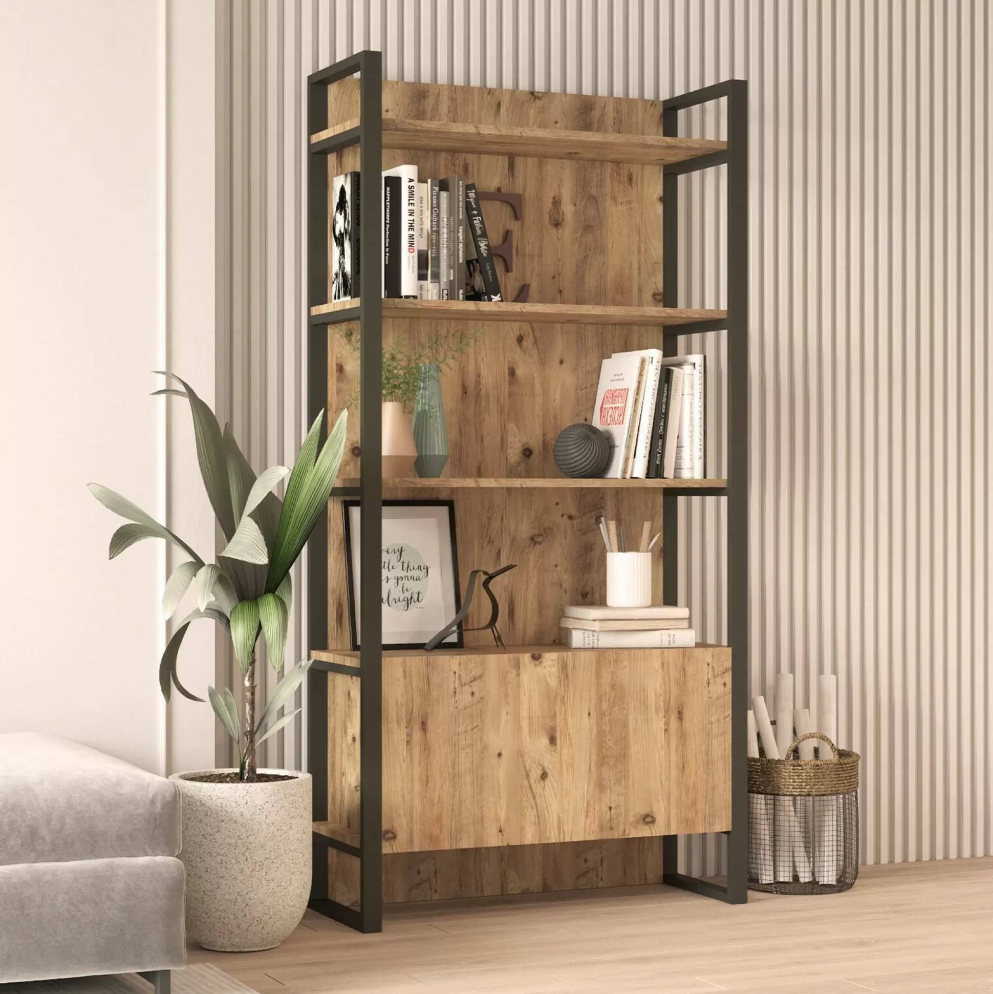 Dmora Librerie<Libreria Georges, 90x34 h180 cm,