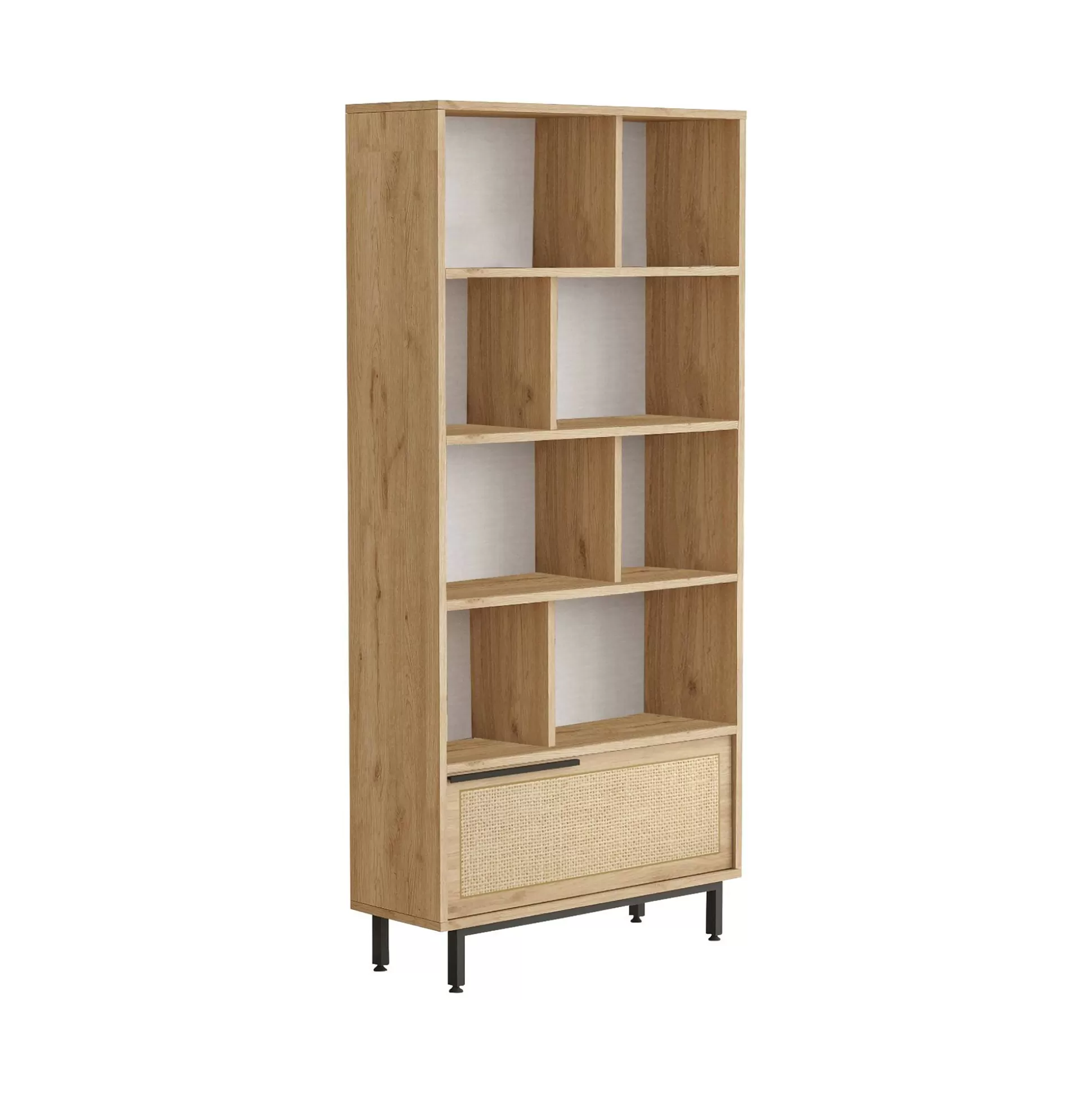 Dmora Librerie<Libreria Gerusalem, 84x30 h176 cm, Noce e Quercia
