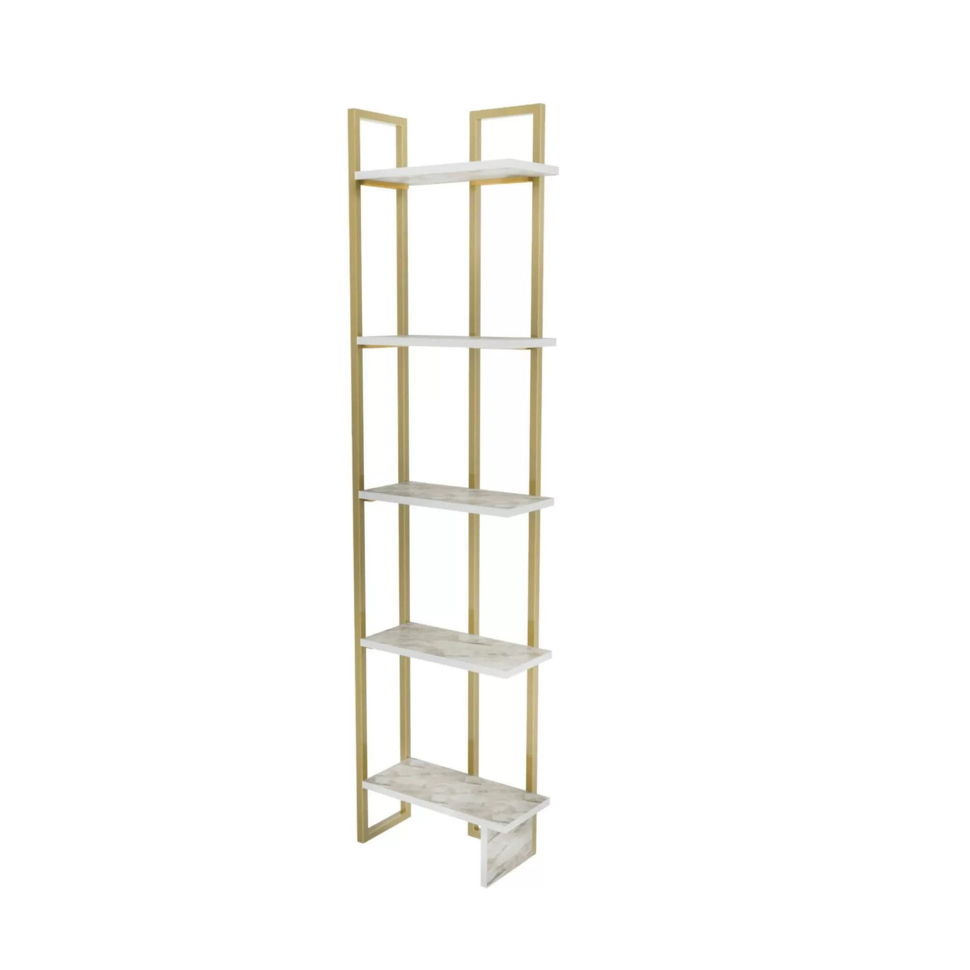 Dmora Librerie<Libreria Giraffa, 45x22h180 cm, Bianco e Oro