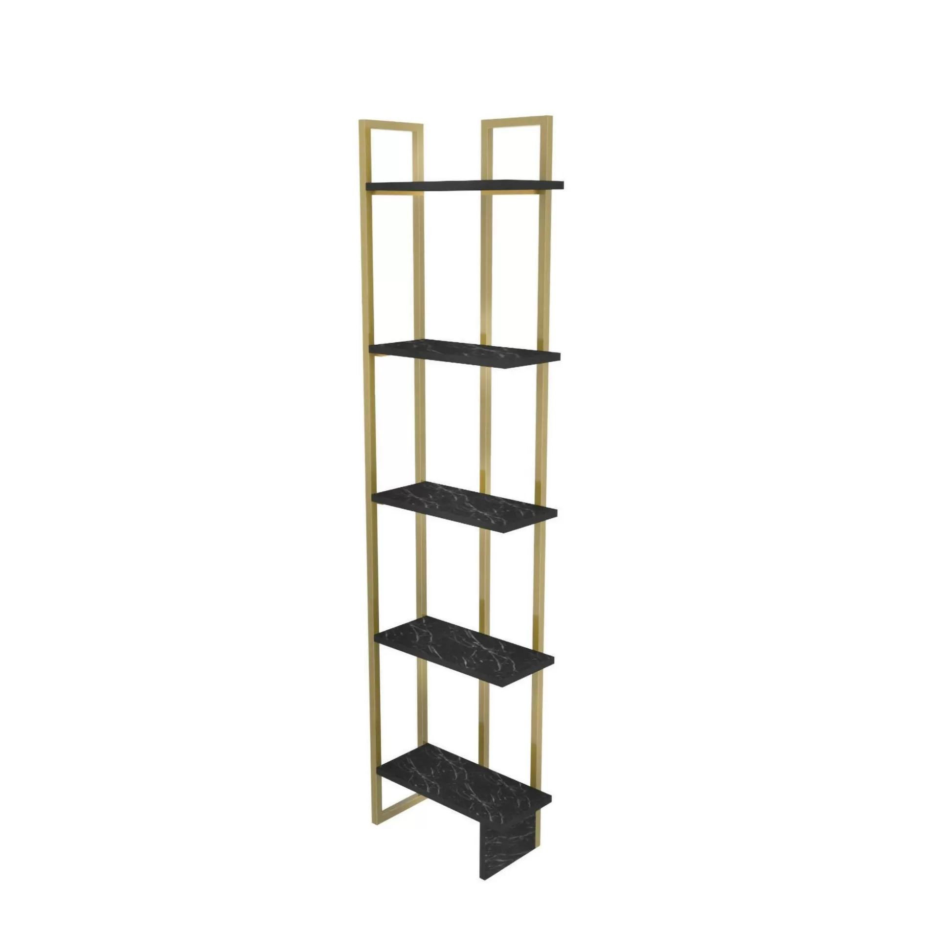 Dmora Librerie<Libreria Giraffa, 45x22h180 cm, Nero e Oro