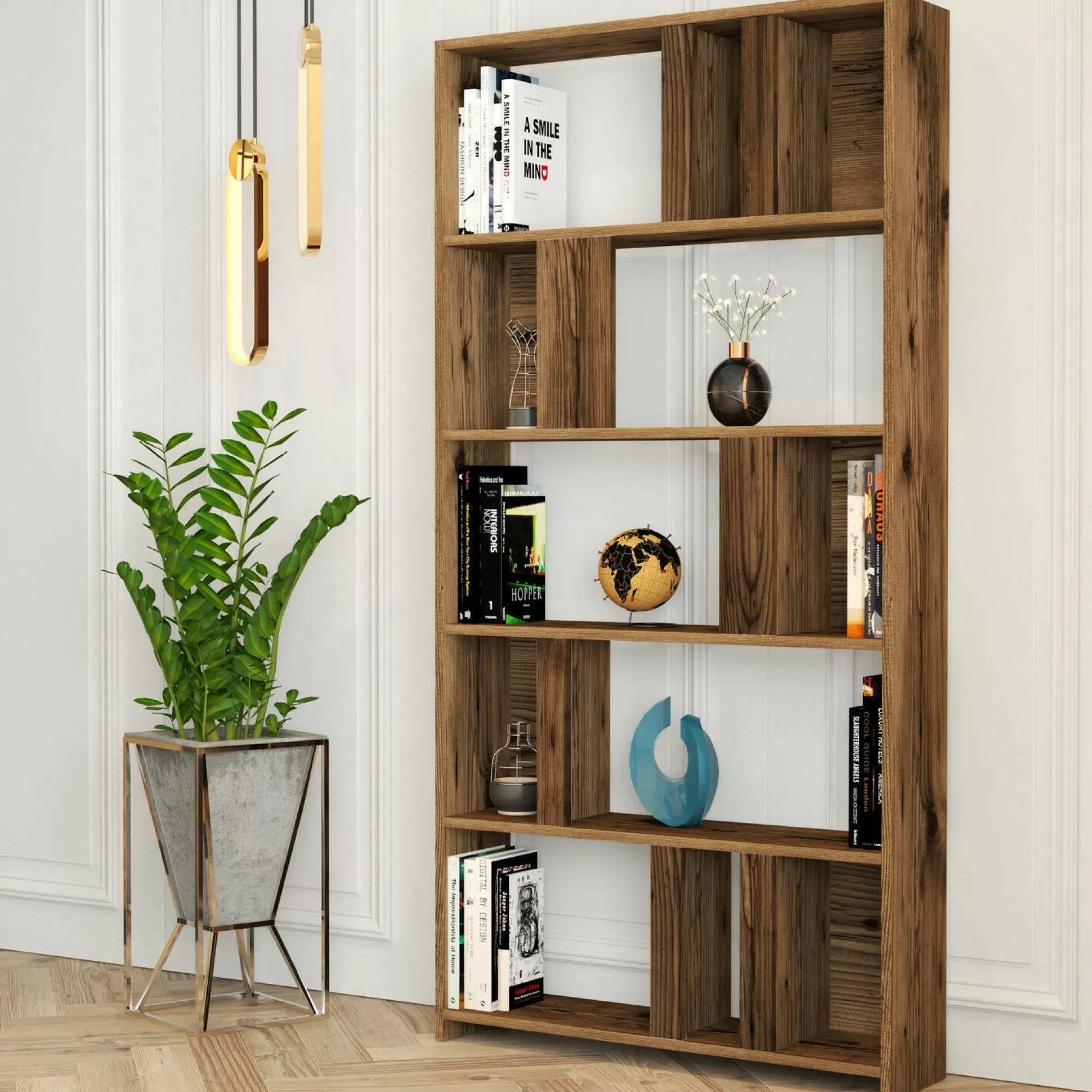 Dmora Librerie<Libreria Karl, 90x20 h180 cm,