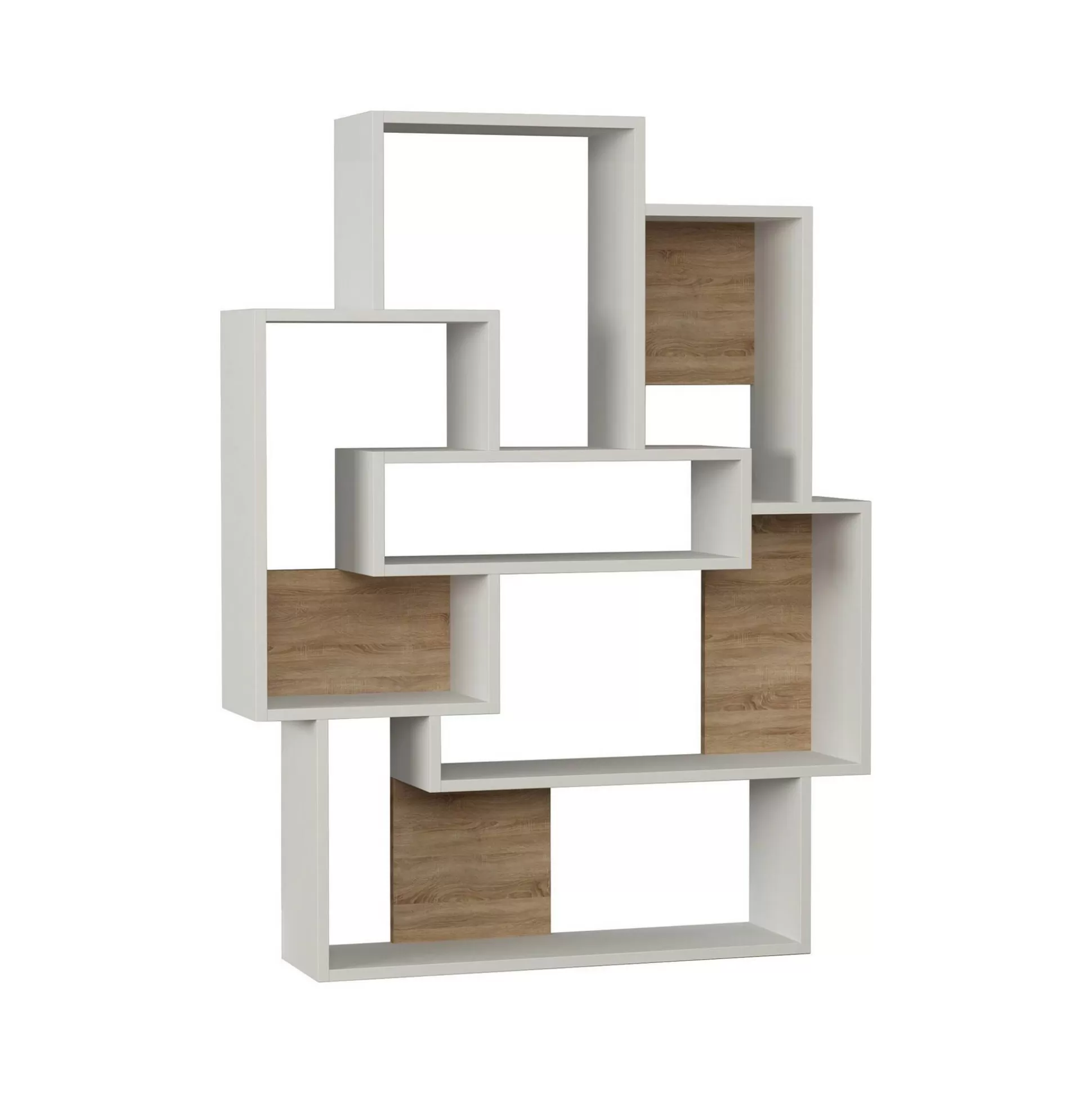Dmora Librerie<Libreria KhaiMuk, 101x22 h132 cm, Bianco e Quercia