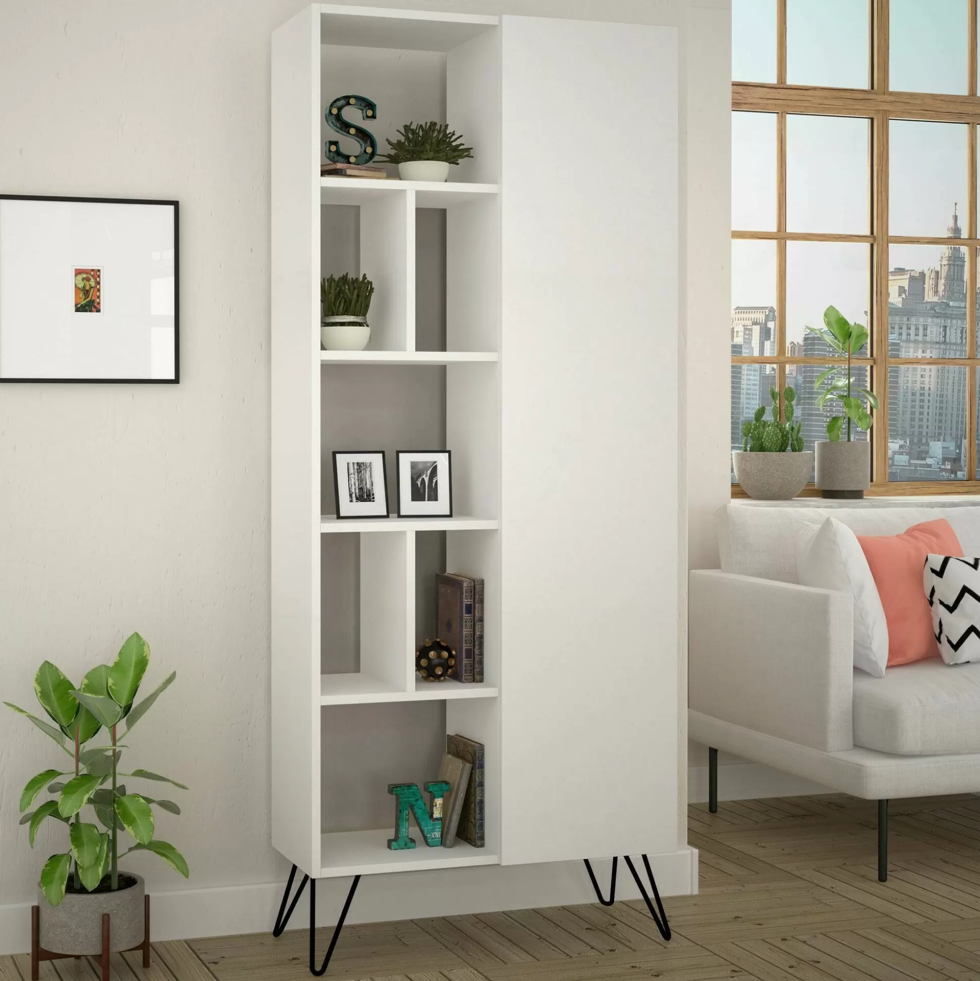 Dmora Librerie<Libreria Lince, 79x32 h190 cm,