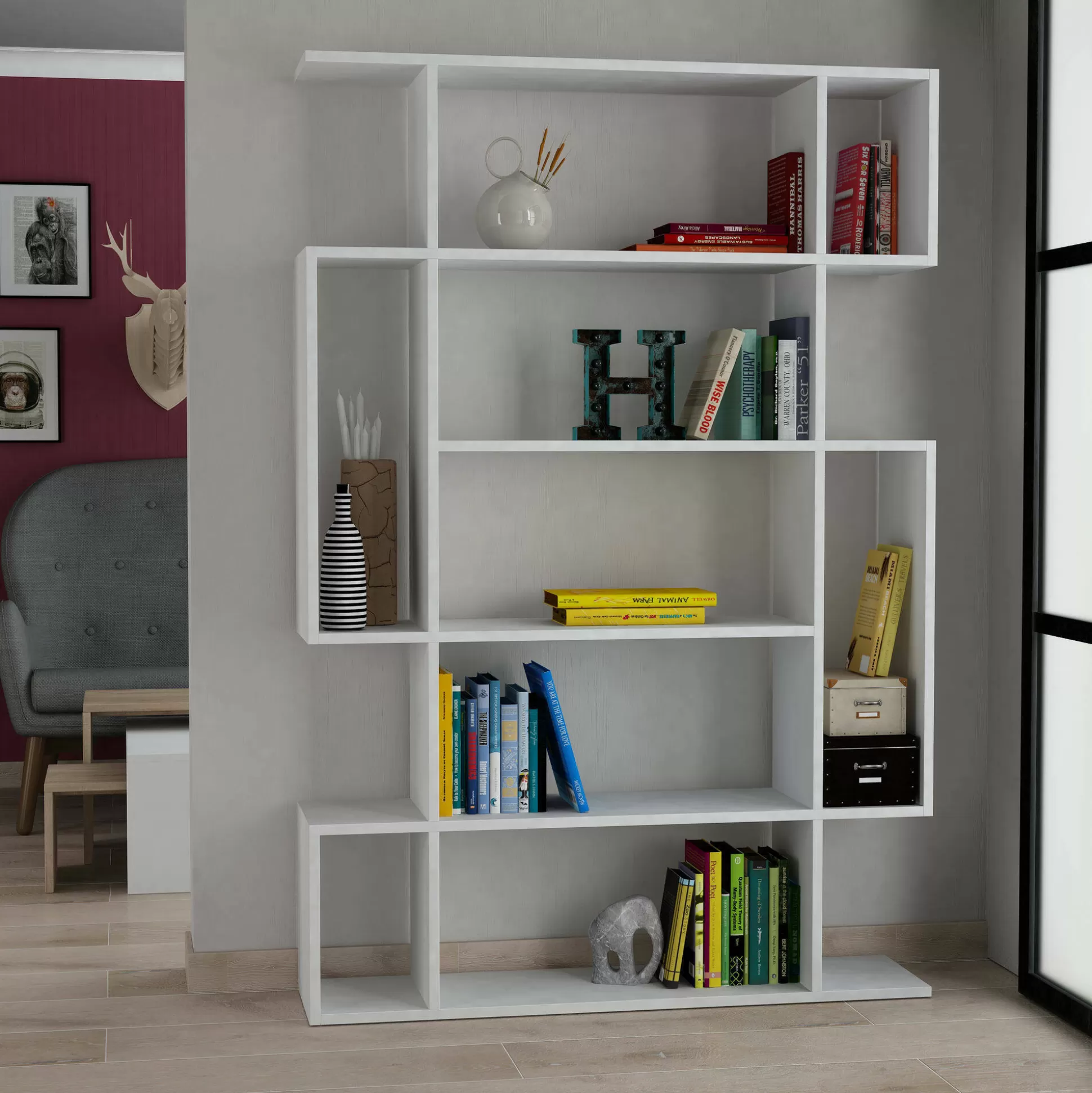 Dmora Librerie<Libreria Marcellin, 110x26 h161 cm,