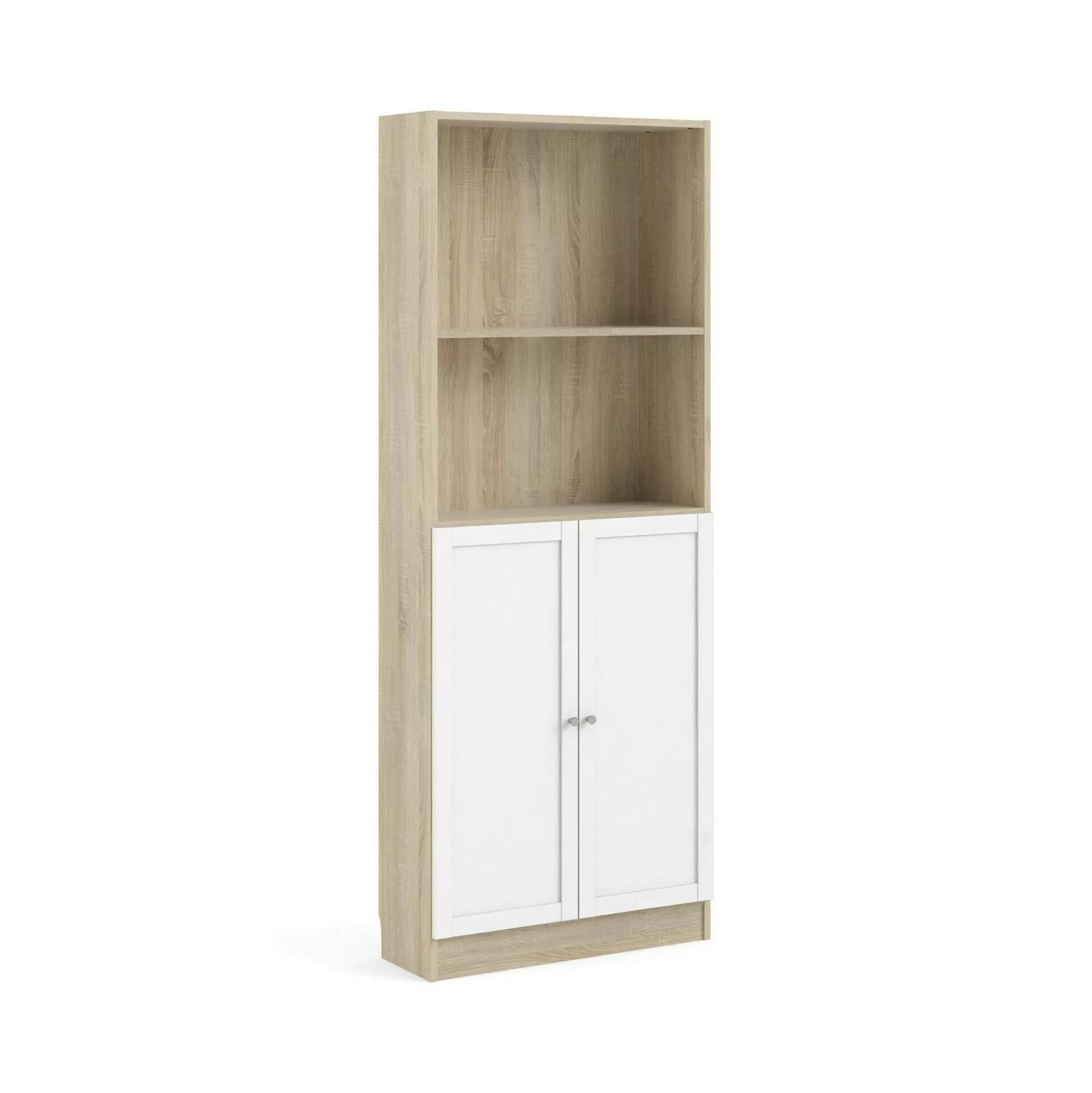 Dmora Librerie<Libreria Michel, 28x79 h203 cm, Quercia e Bianco