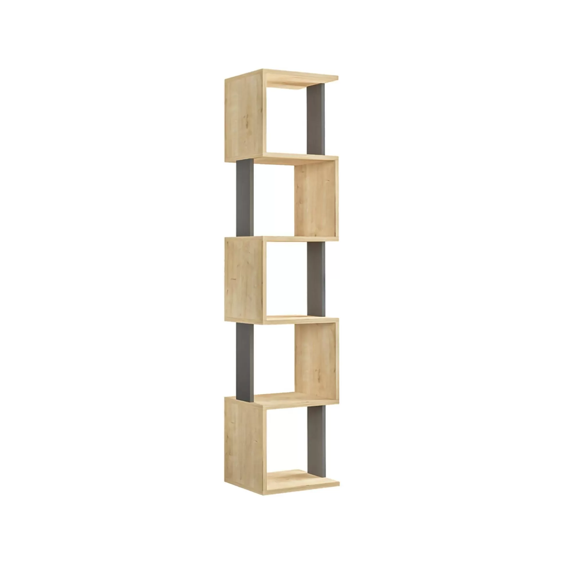 Dmora Librerie<Libreria Nada, 35x30h161 cm, Quercia e Antracite
