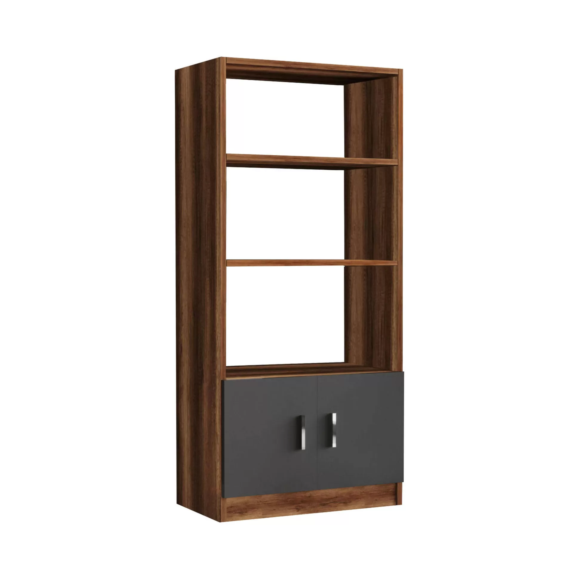 Dmora Librerie<Libreria Patty, 64x38 h140 cm, Noce e Antracite