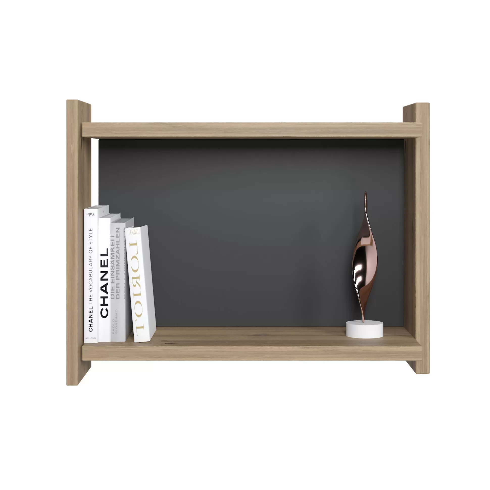 Dmora Librerie<Libreria pensile da parete, cm 45 x 51 x 35, colore e antracite