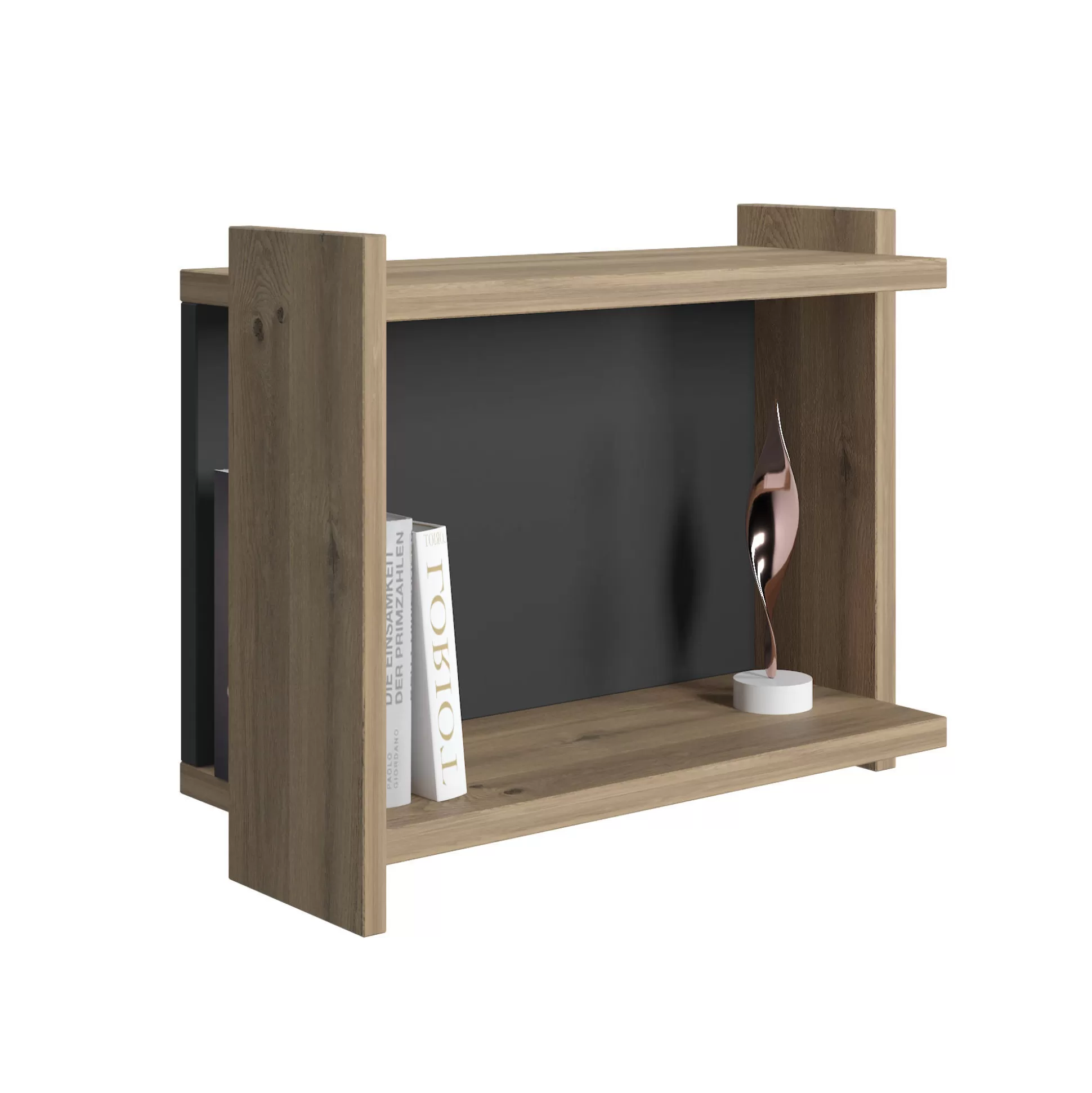 Dmora Librerie<Libreria pensile da parete, cm 45 x 51 x 35, colore e antracite